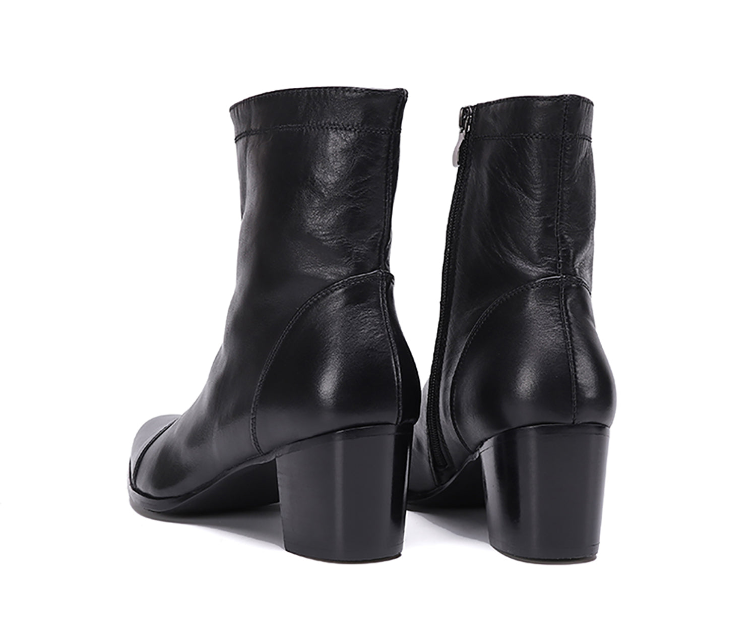 Men's Pointed Toe Zipper Leather Western Boots