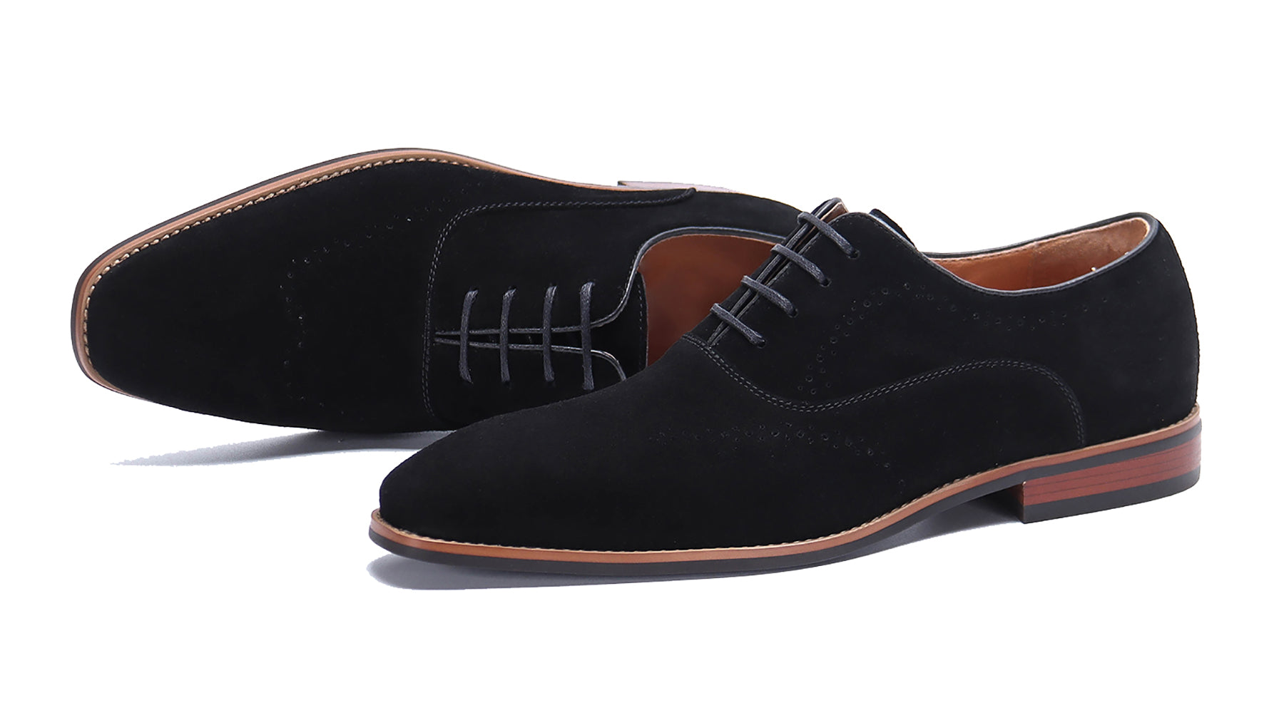 Zapatos Oxford Brogue de piel de ante para hombre 