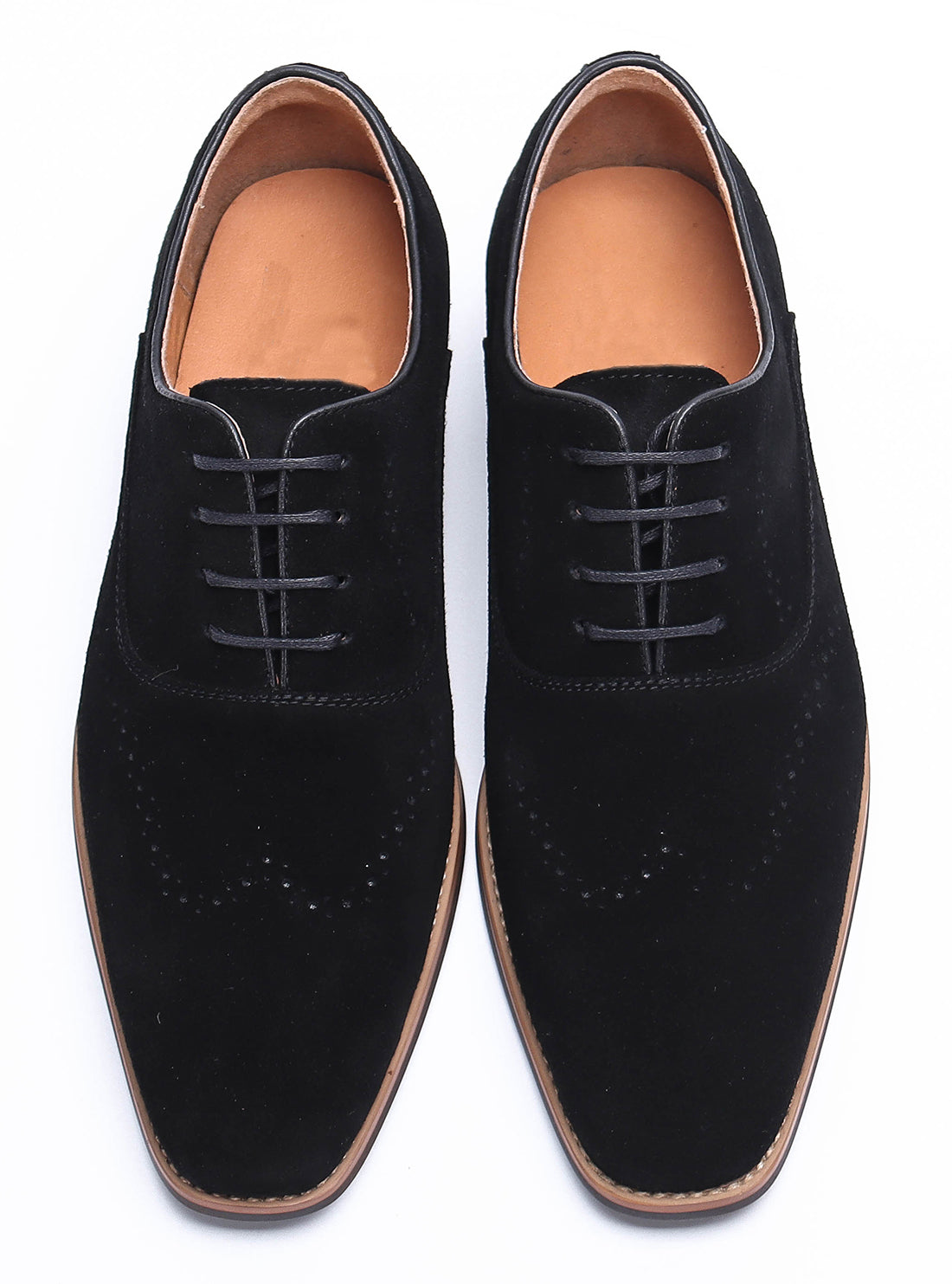 Zapatos Oxford Brogue de piel de ante para hombre 