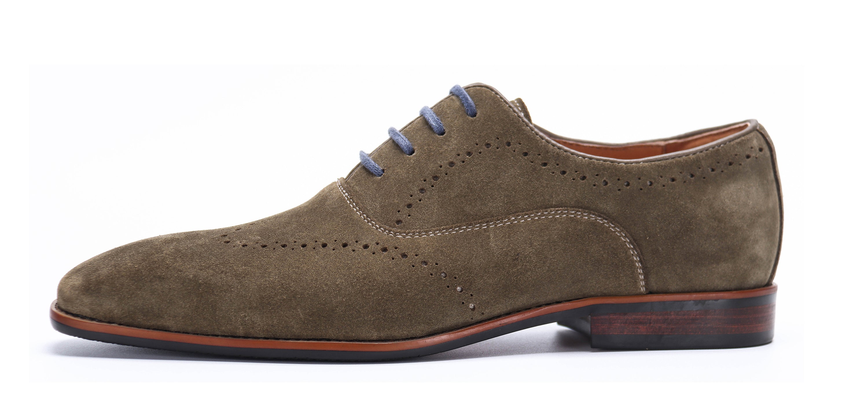 Zapatos Oxford Brogue de piel de ante para hombre 