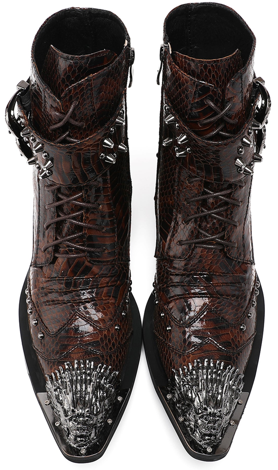 Men's Western Boots Buckle Lion High Top