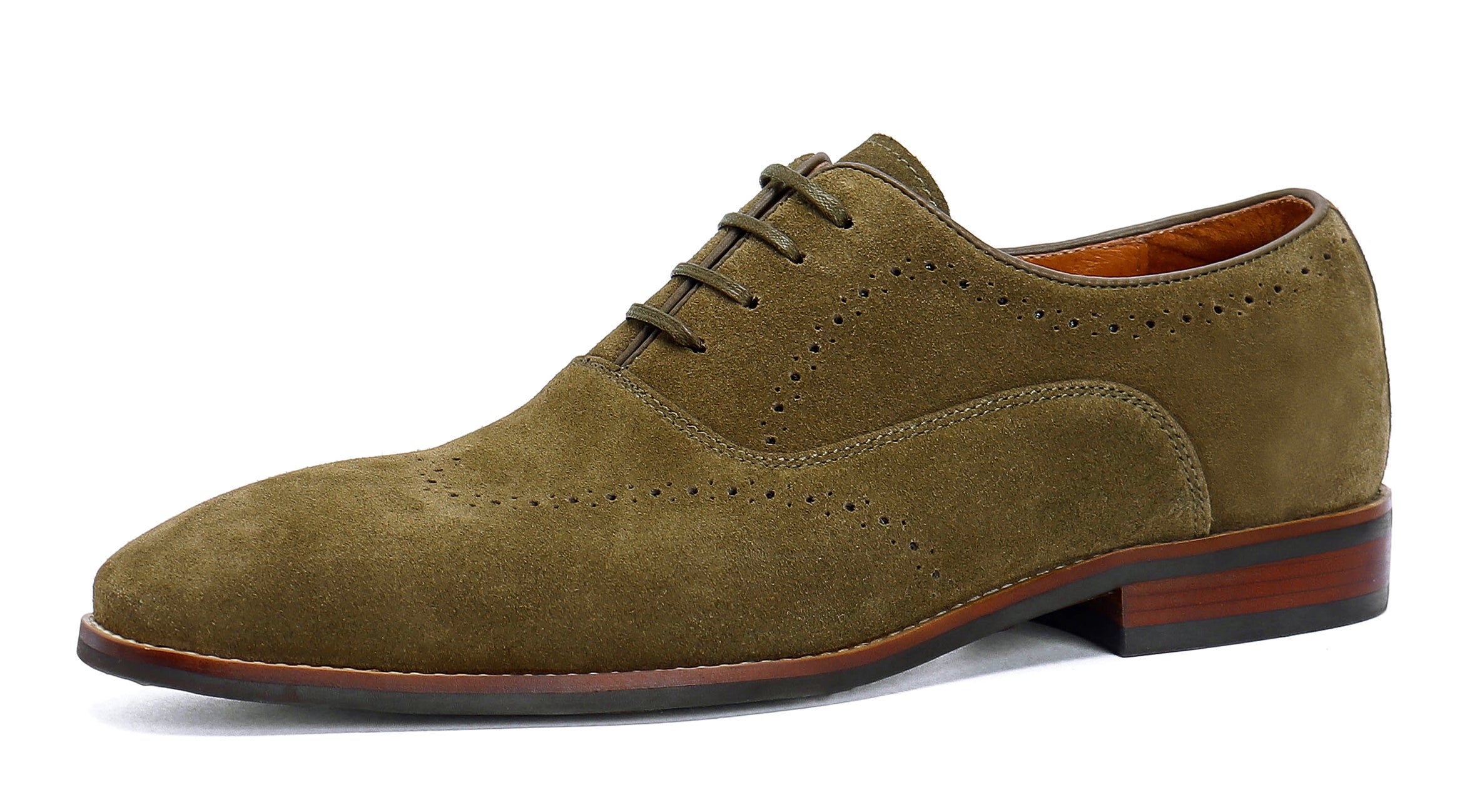 Zapatos Oxford Brogue de piel de ante para hombre 