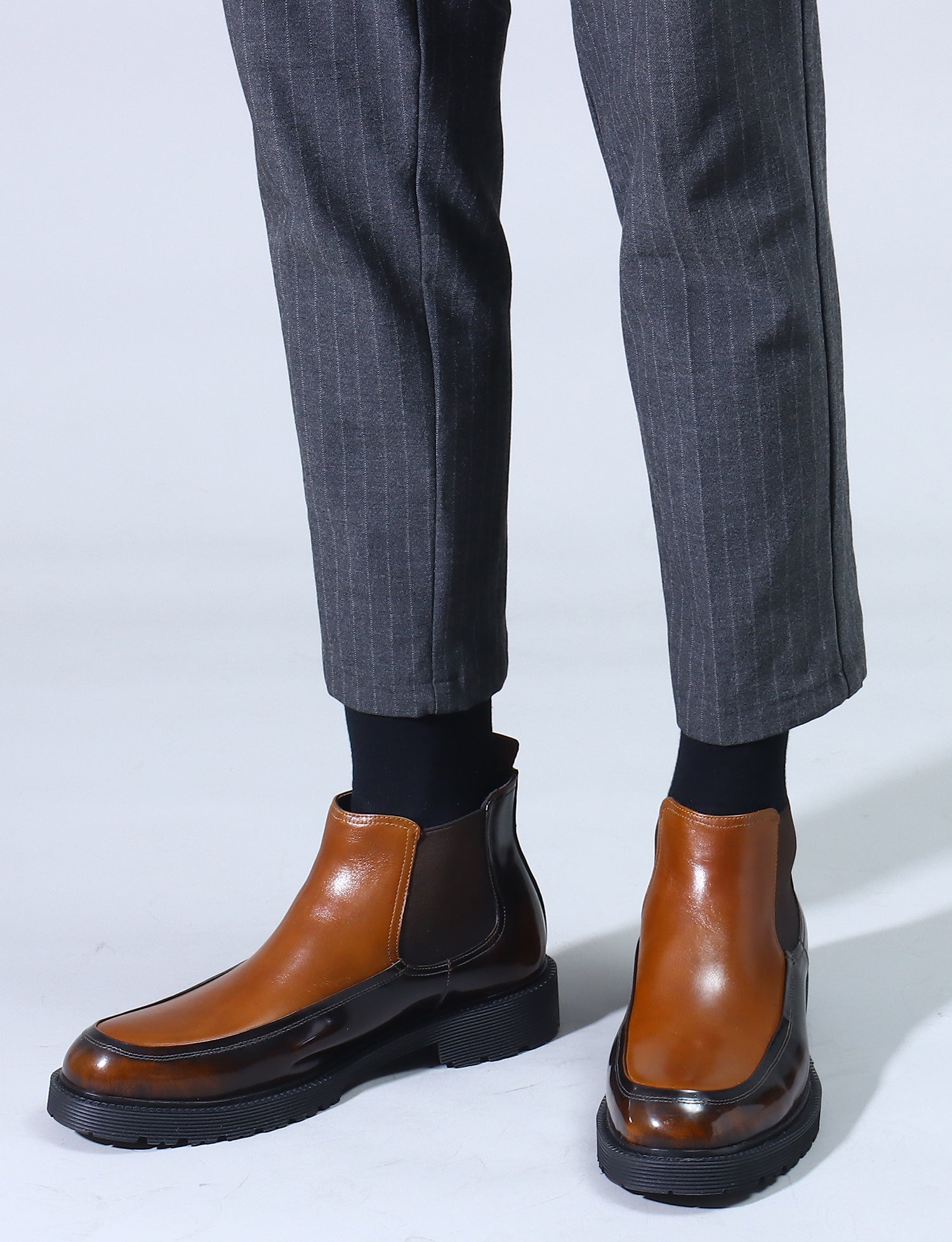 Botas Chelsea informales de cuero para hombre 