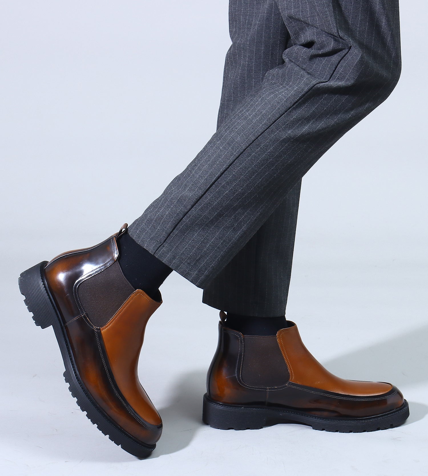 Botas Chelsea informales de cuero para hombre 