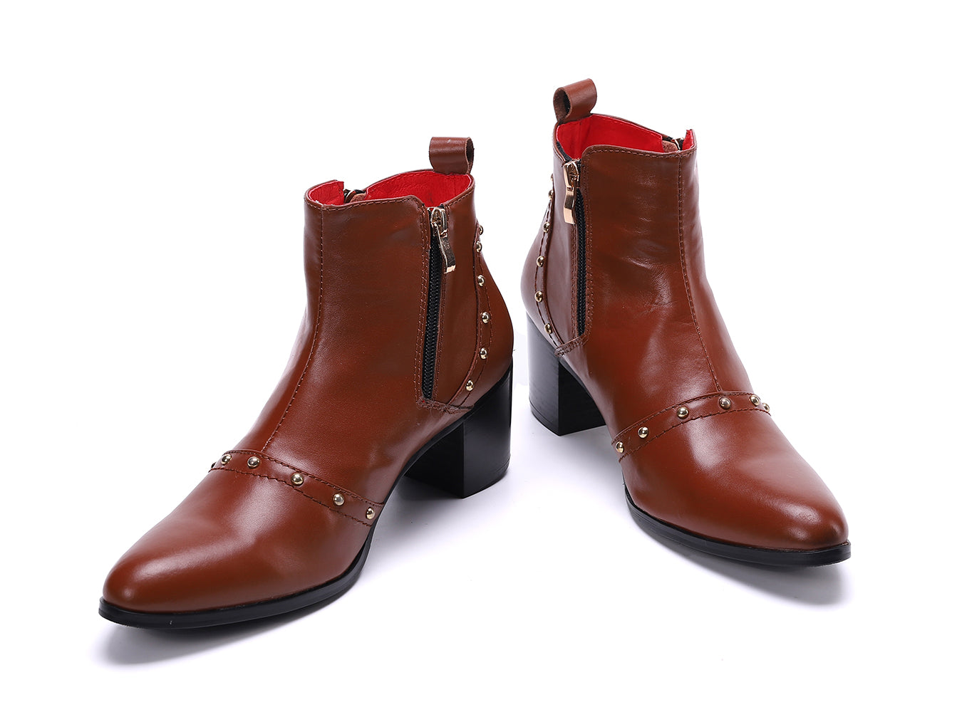 Botas occidentales de cuero genuino con punta en punta para hombre