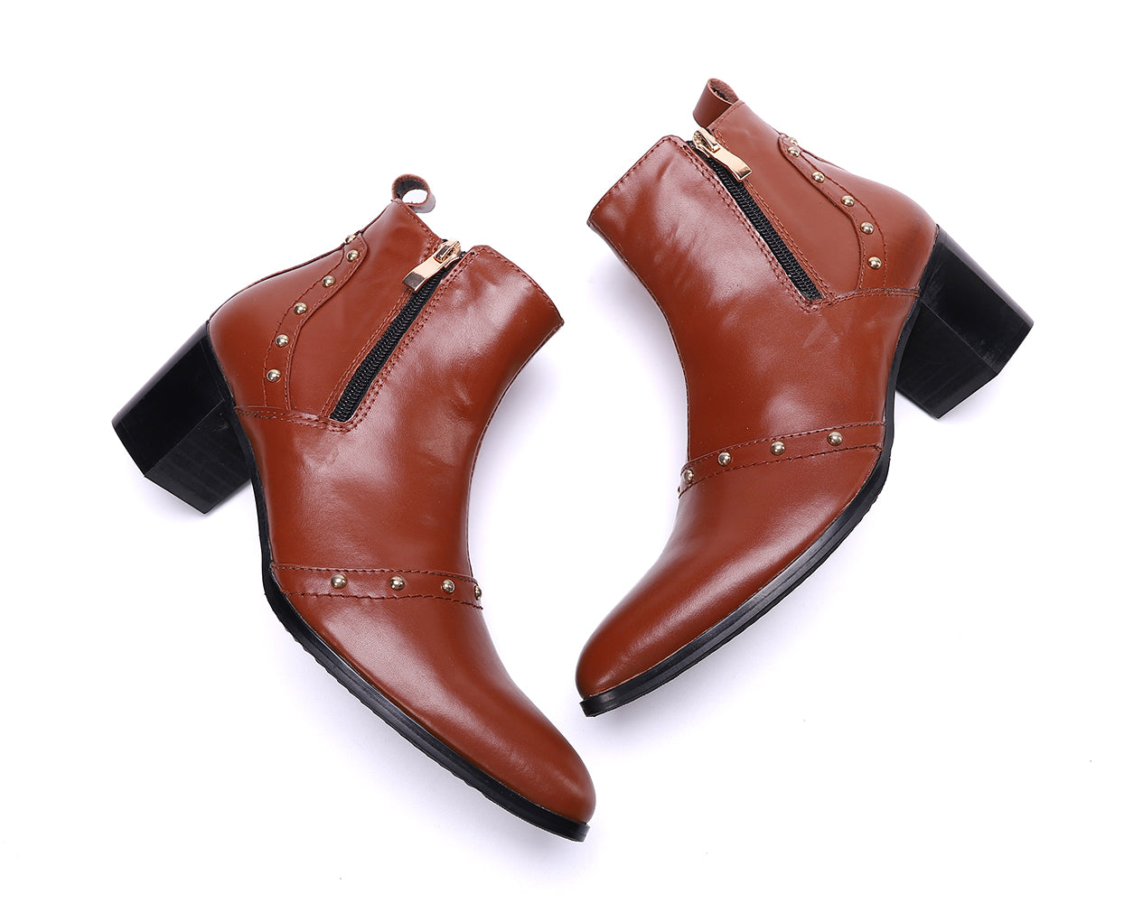 Botas occidentales de cuero genuino con punta en punta para hombre