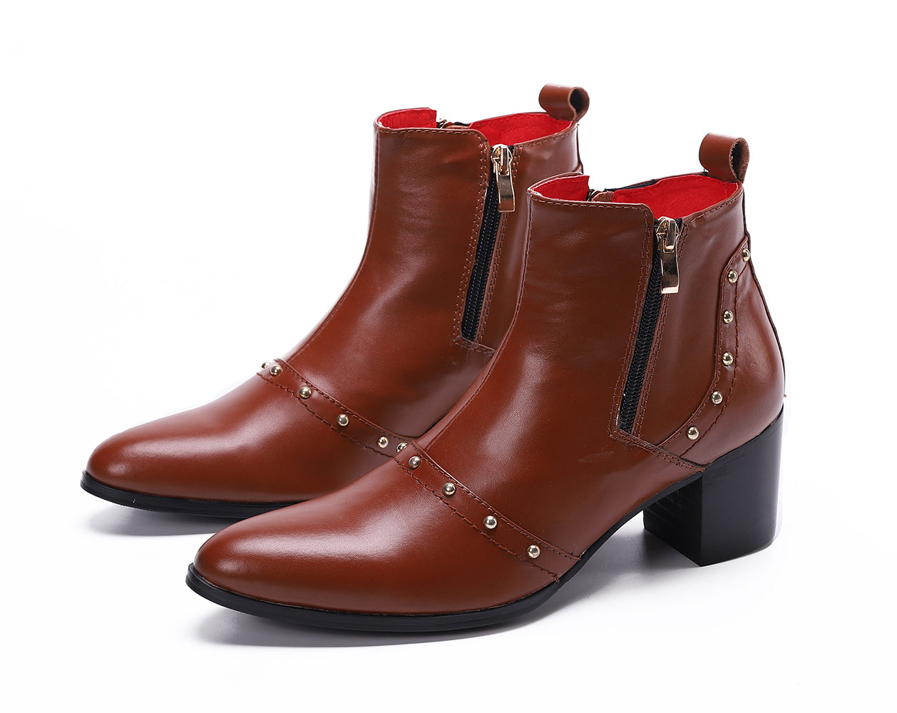 Botas occidentales de cuero genuino con punta en punta para hombre