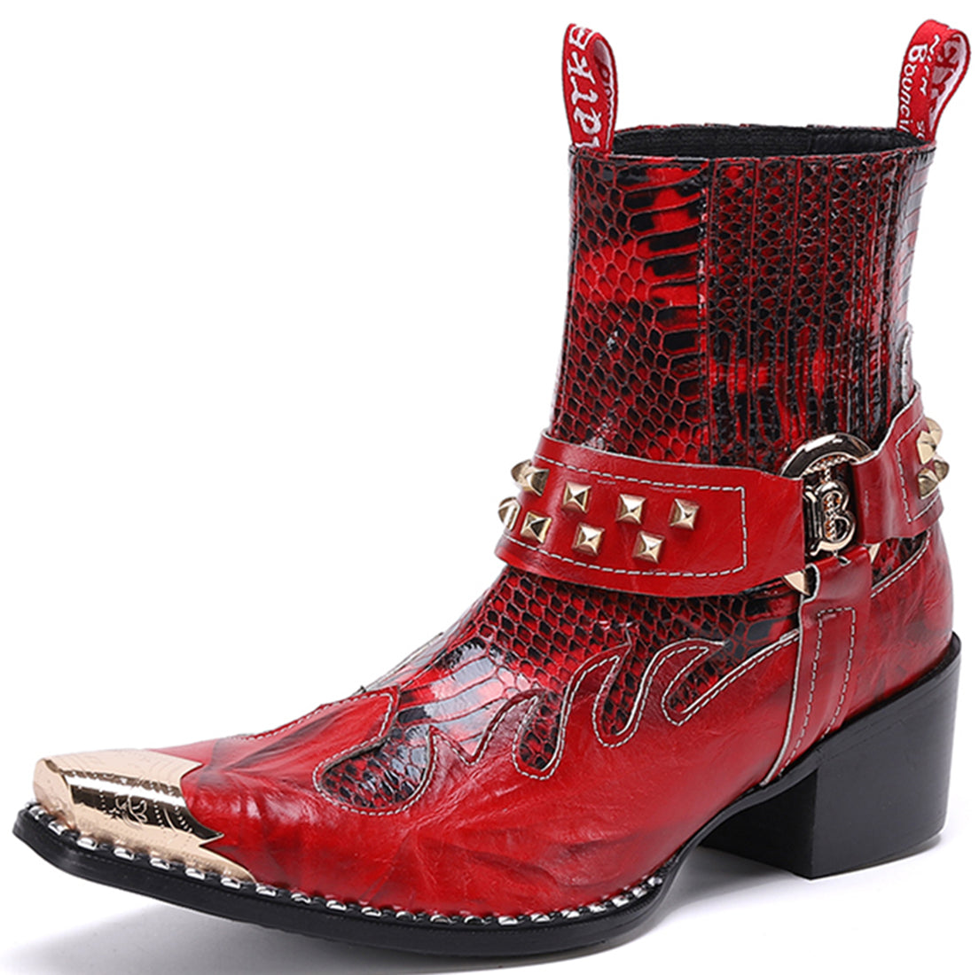 Men's Metal Tip Fashion High Top Western Boots