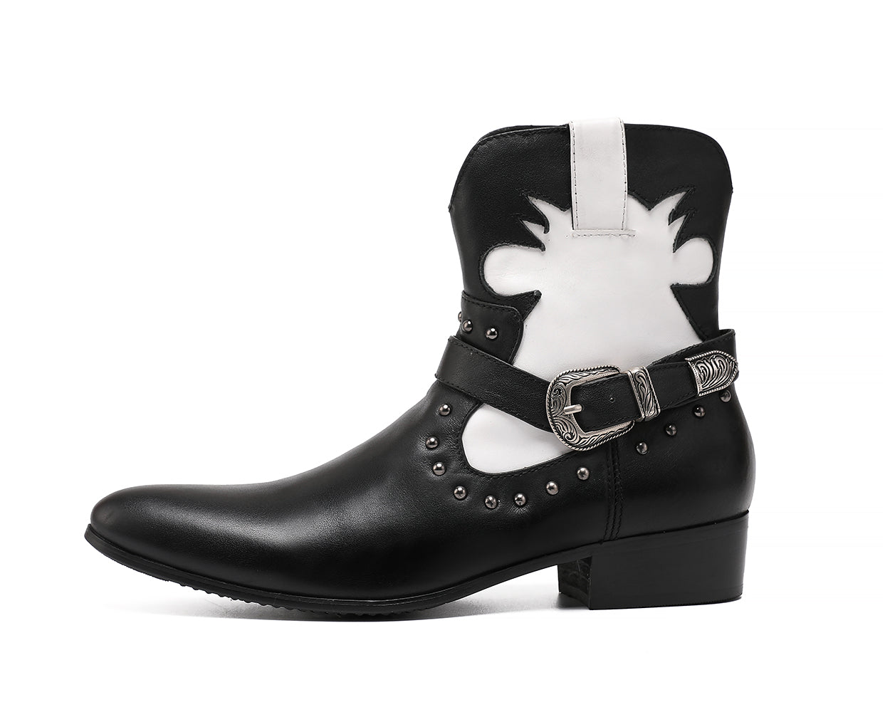 Men's Monk Strap Leather Western Boots