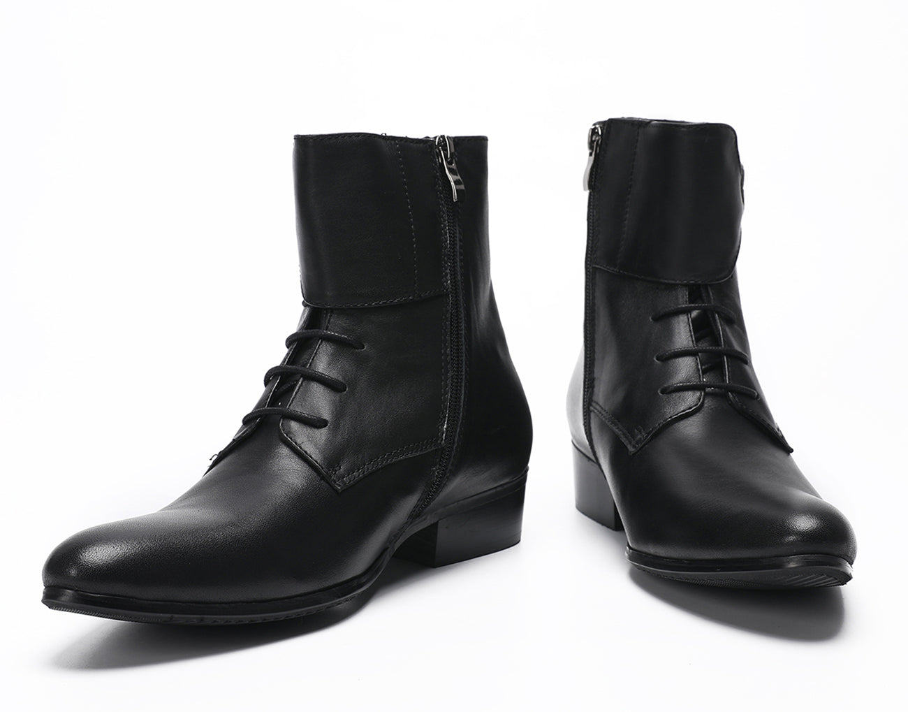 Men's Lace-Up Buckle Leather Western Boots