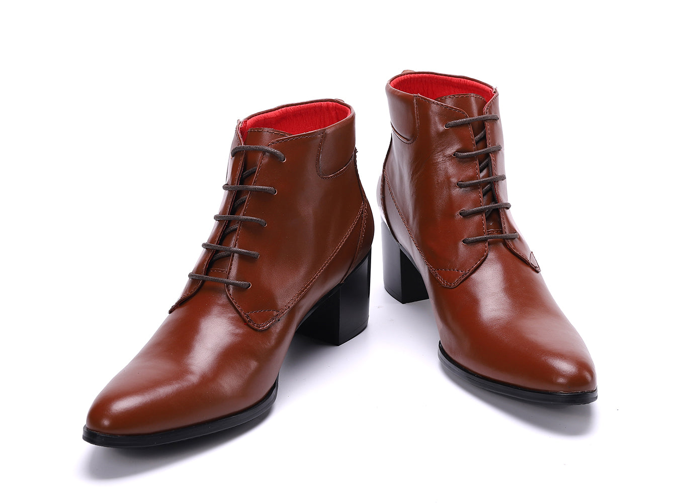 Men's Western Boots Lace-up Leather