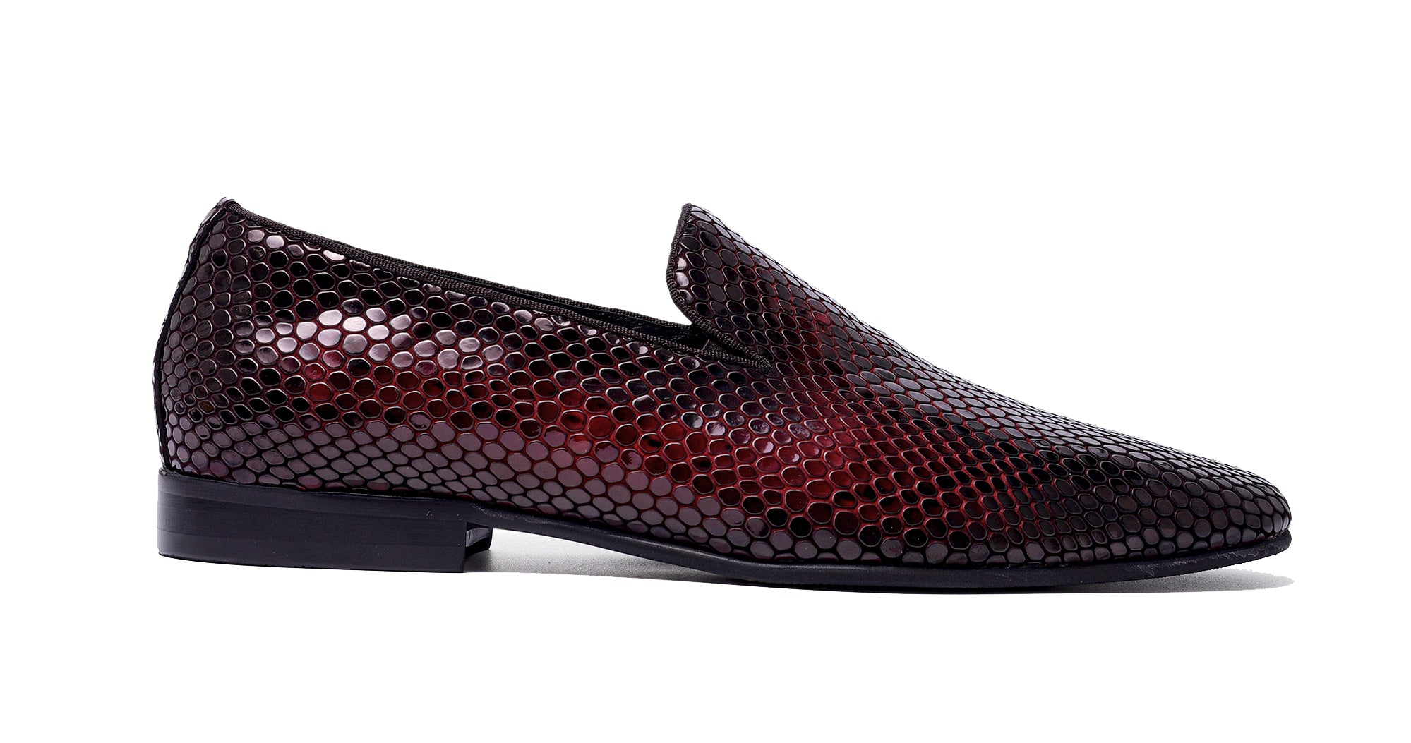 Mocasines con punta en punta y piel de serpiente para hombre