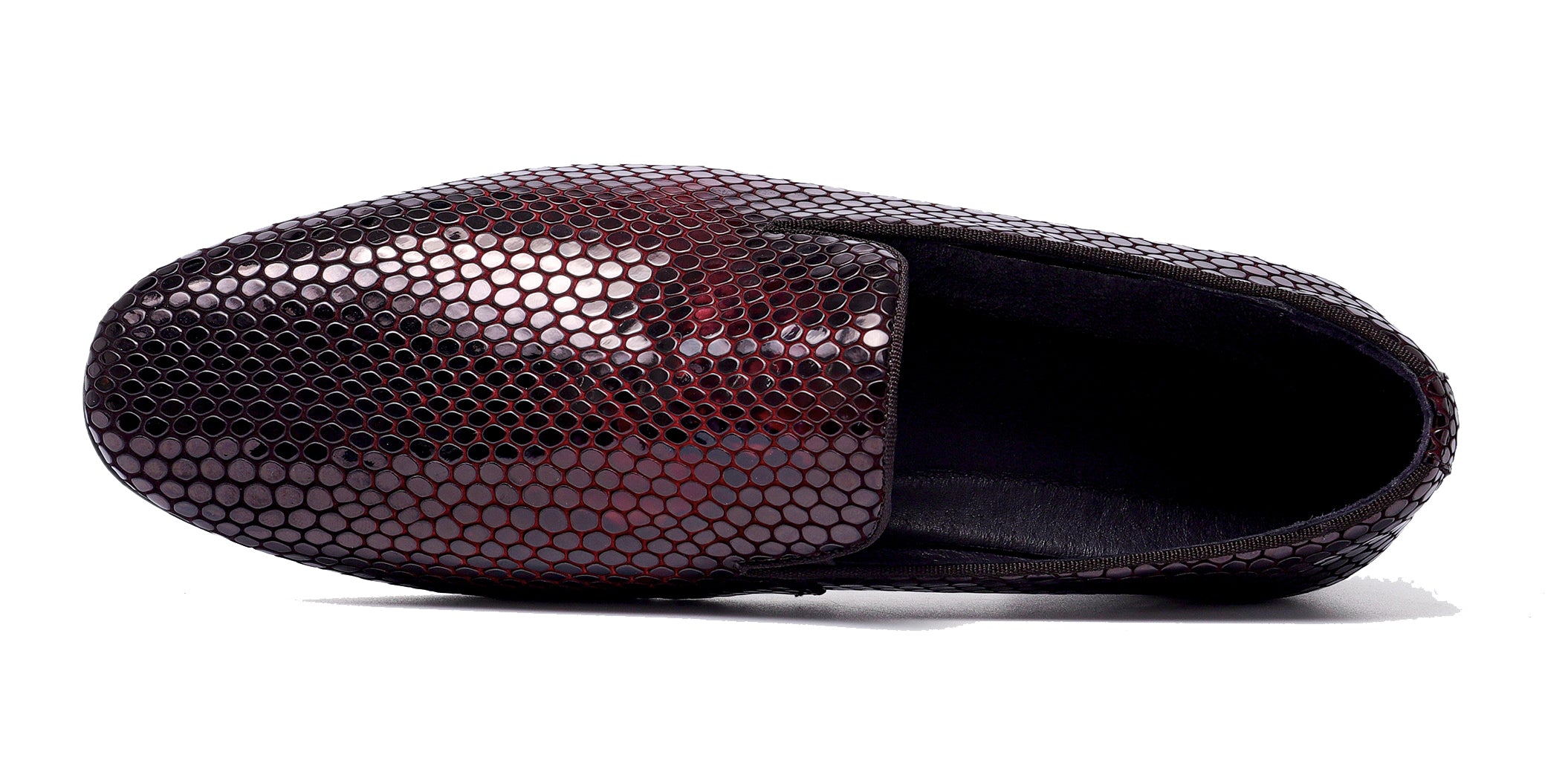 Men's Snake Skin Pointed-Toe Loafers