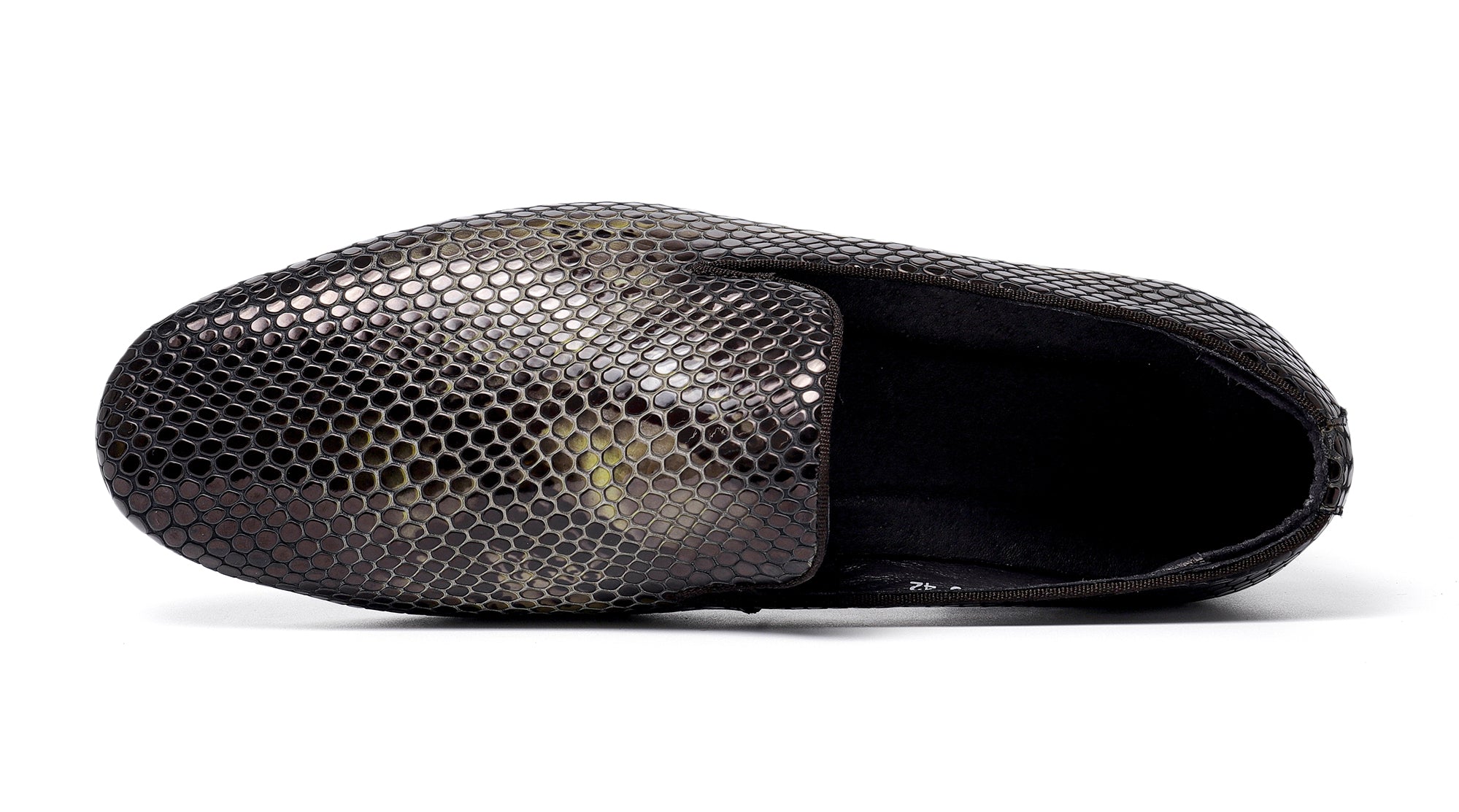 Men's Snake Skin Pointed-Toe Loafers