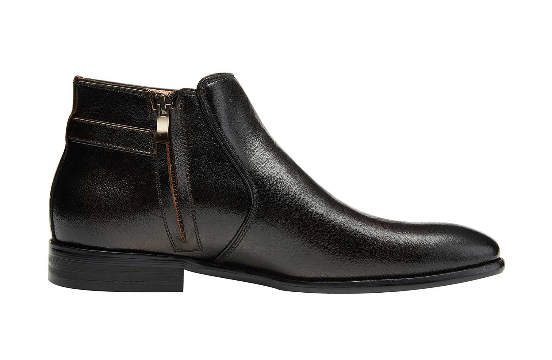 Botas Chelsea formales con hebilla de cuero para hombre 