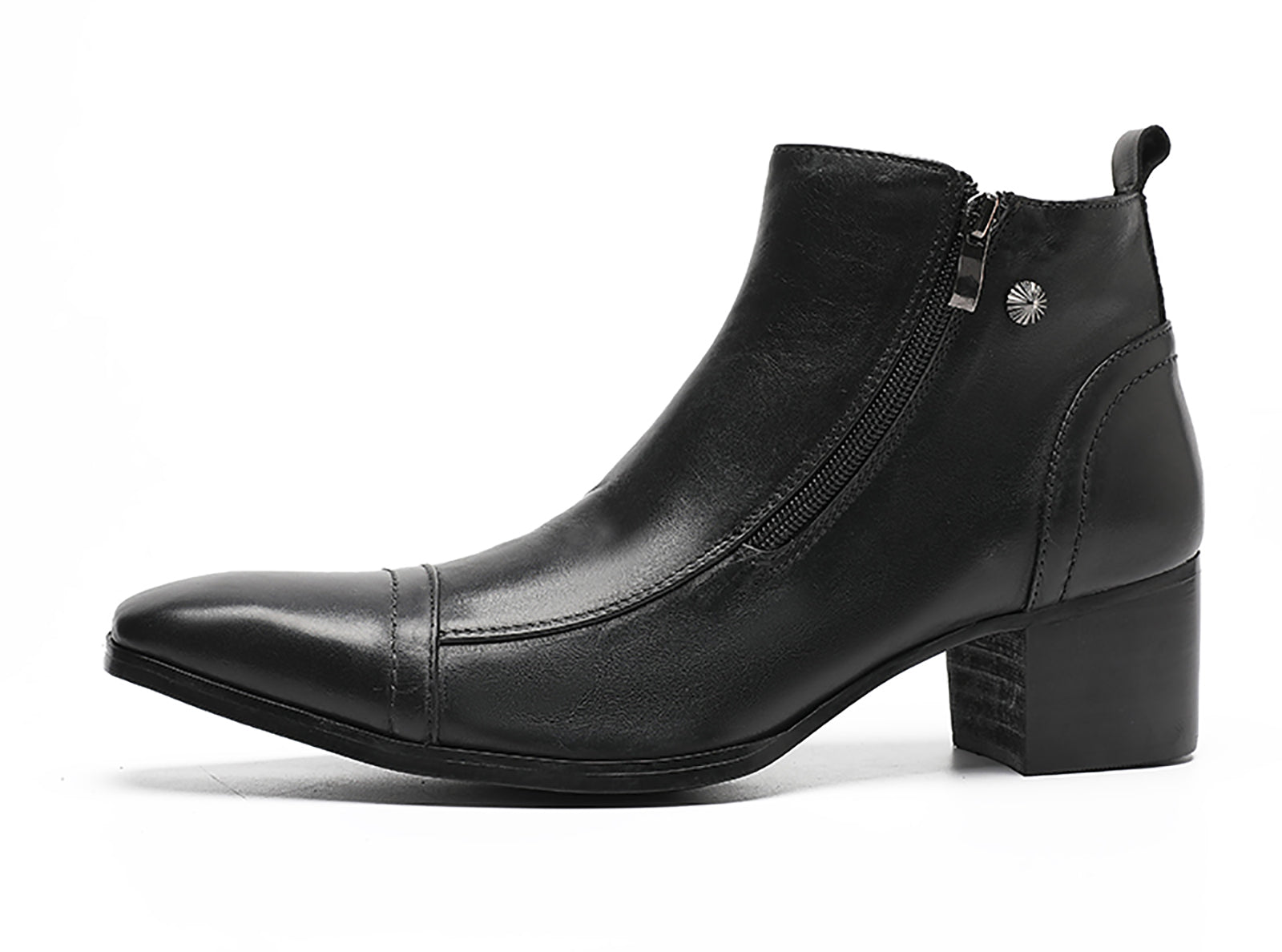 Men's Zipper Cap Toe Western Boots