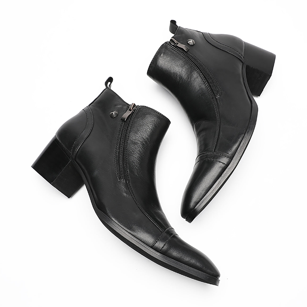 Men's Zipper Cap Toe Western Boots