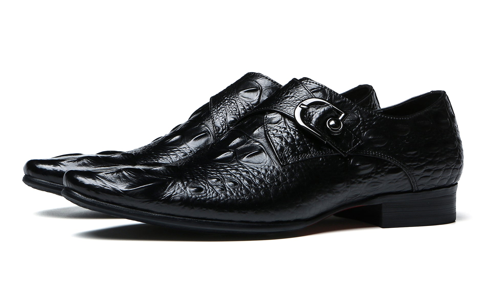 Men's Alligator Buckle Leather Loafers