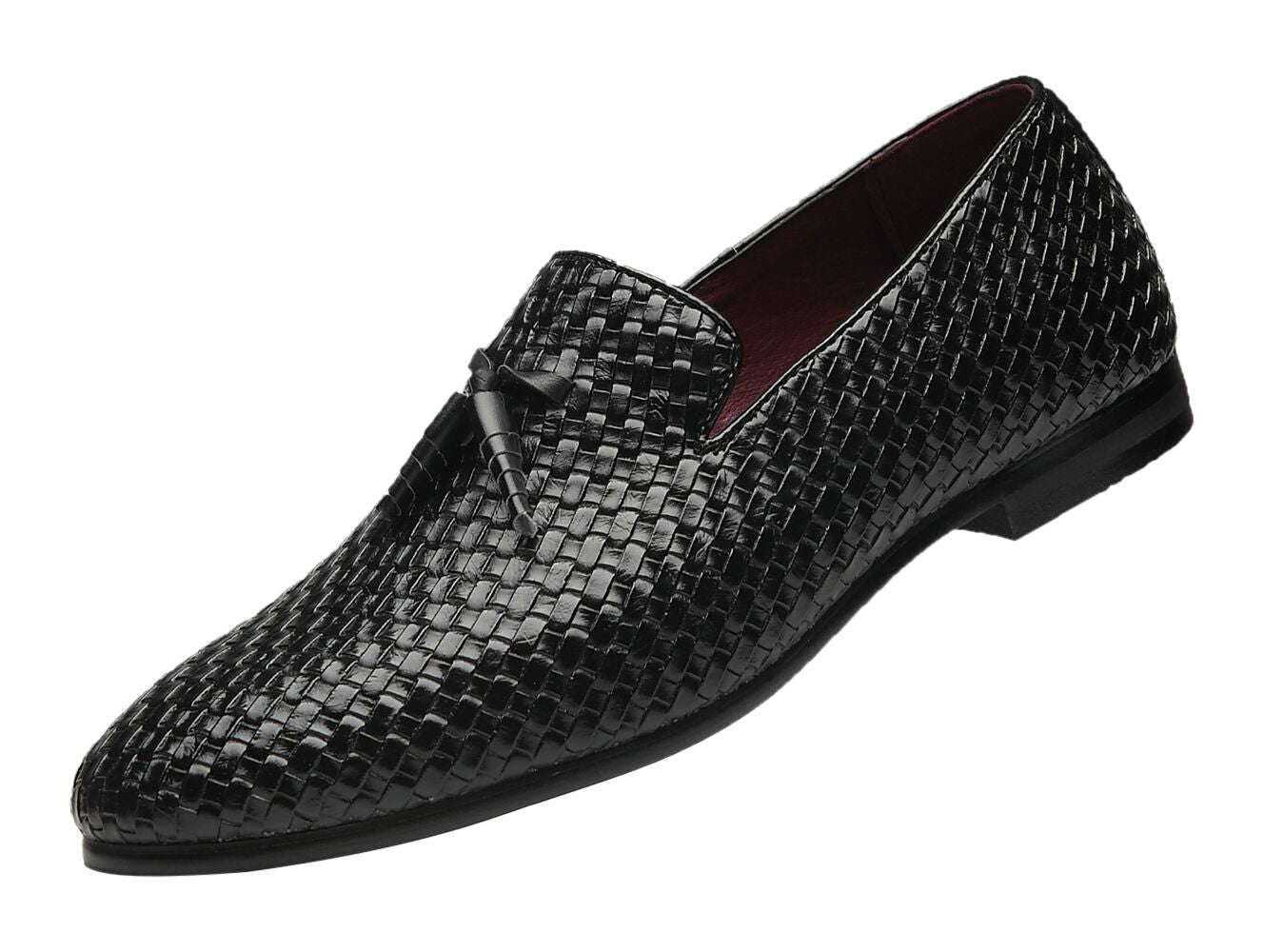 Men's Woven Tassel Loafers Black Blue Grey