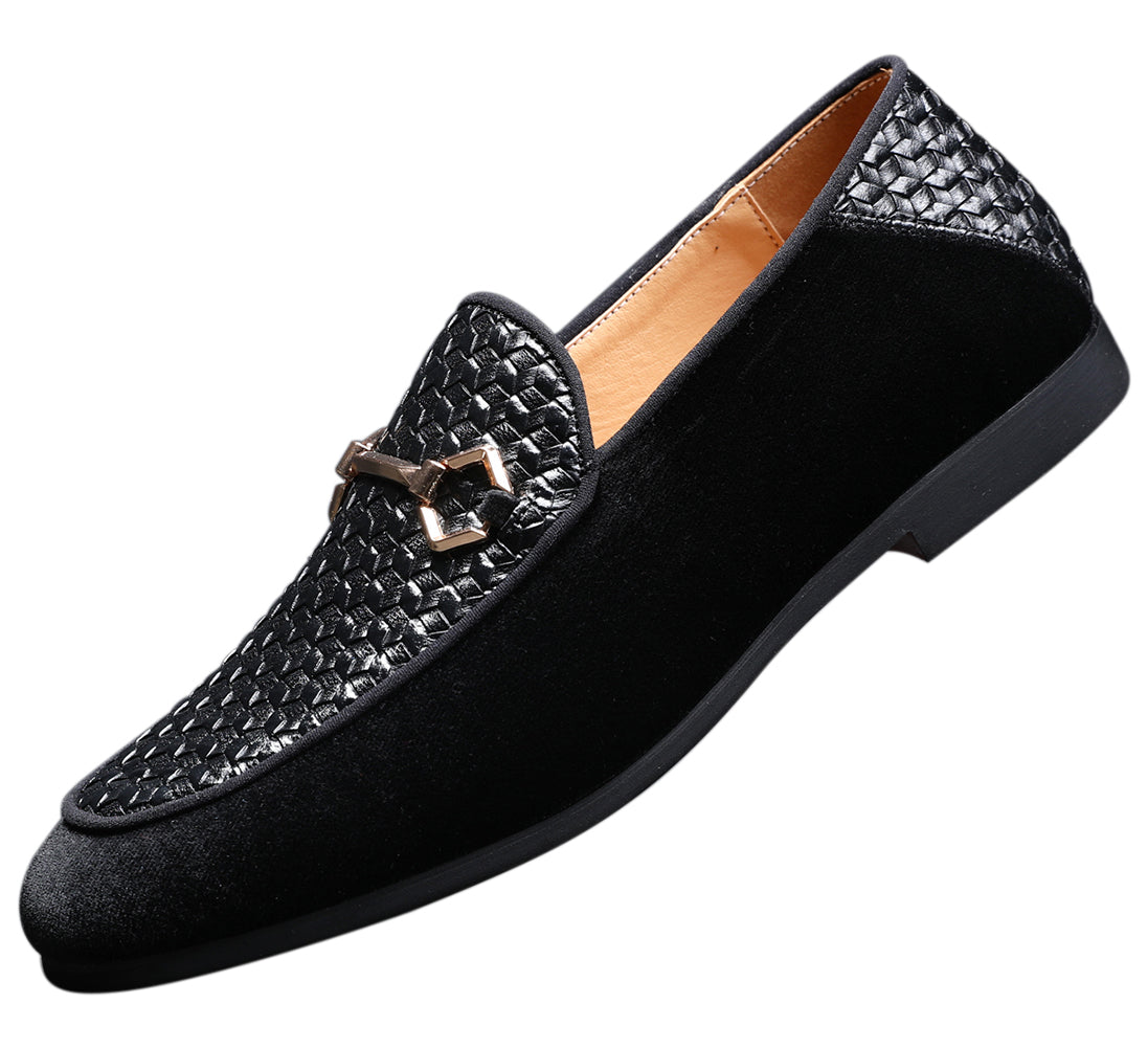 Men's Woven Hardware Smoking Loafers