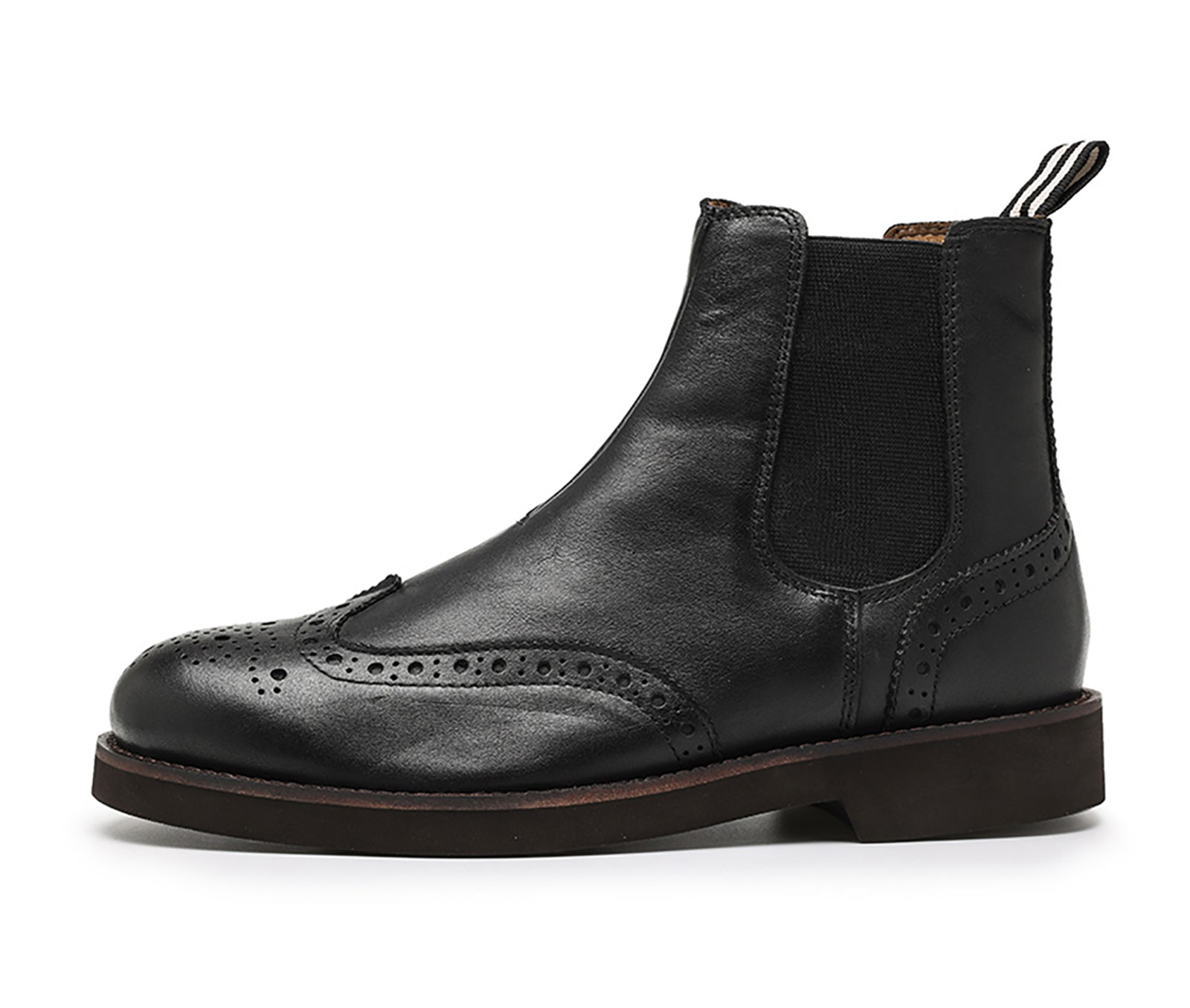 Botas Chelsea para hombre de piel con punta redonda 