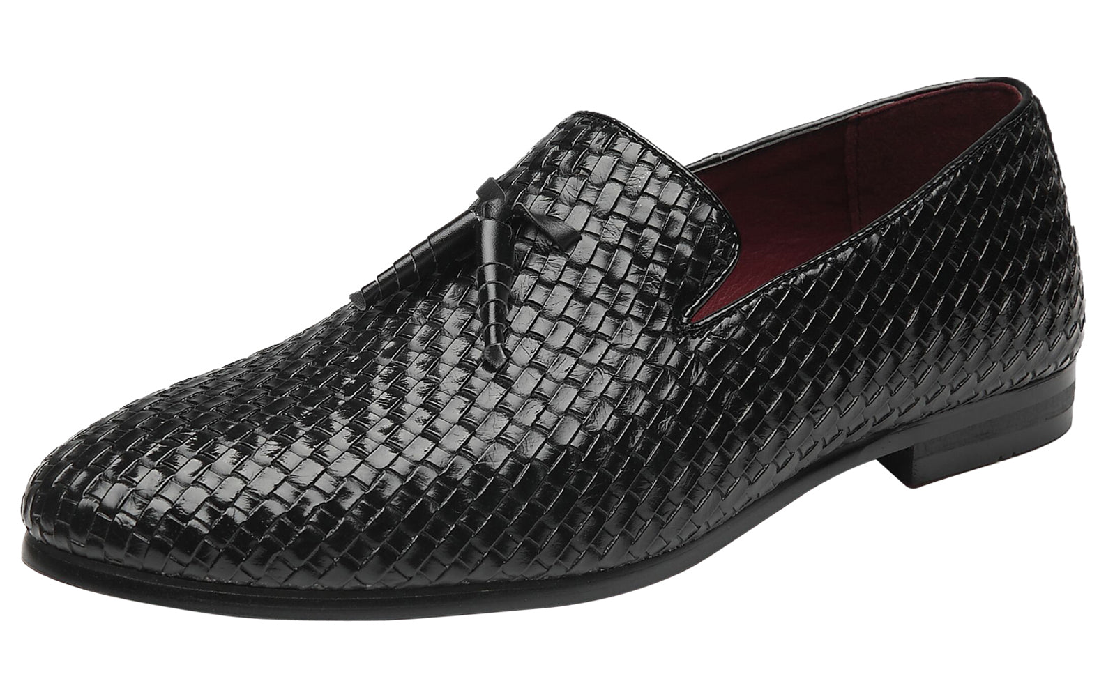 Men's Woven Tassel Loafers Black Blue Grey