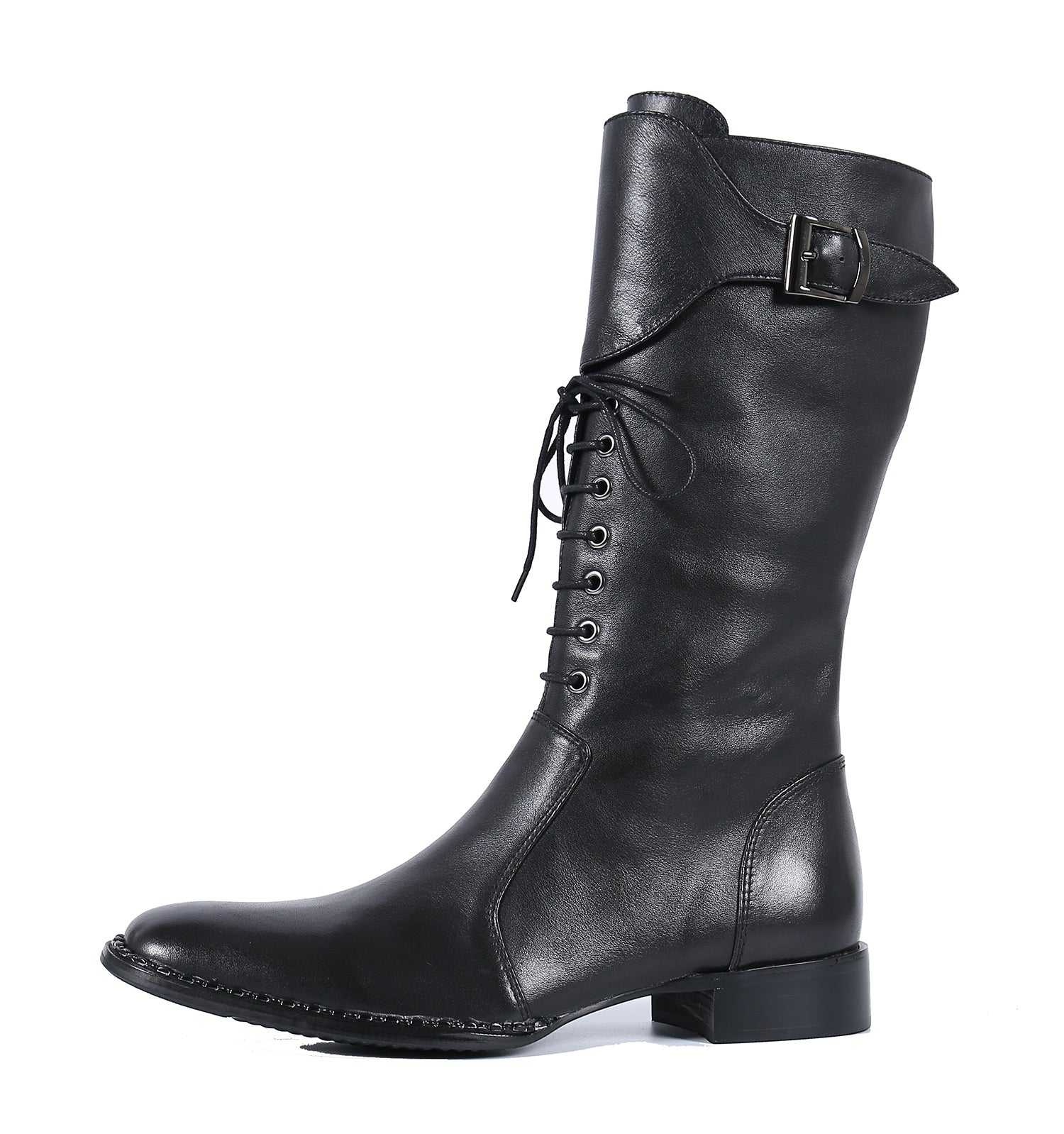 Men's Lace-Up High Top Knee High Leather Western Boots