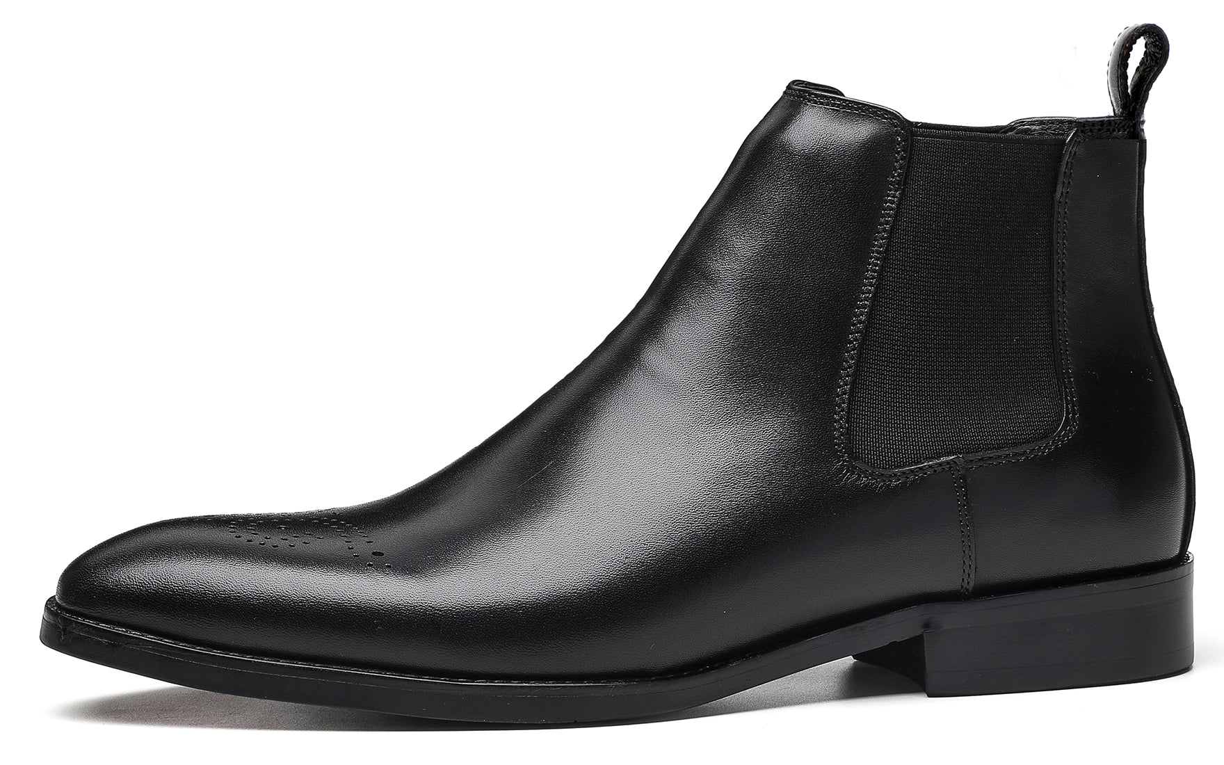 Botas Chelsea formales de vestir de cuero para hombre