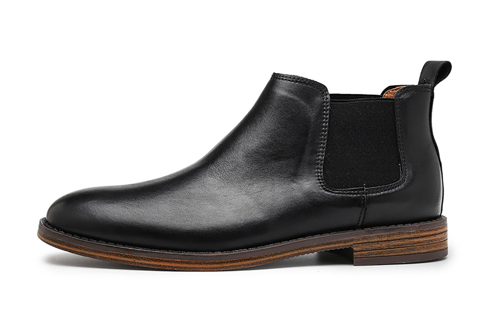 Botas Chelsea para hombre de piel con punta redonda 