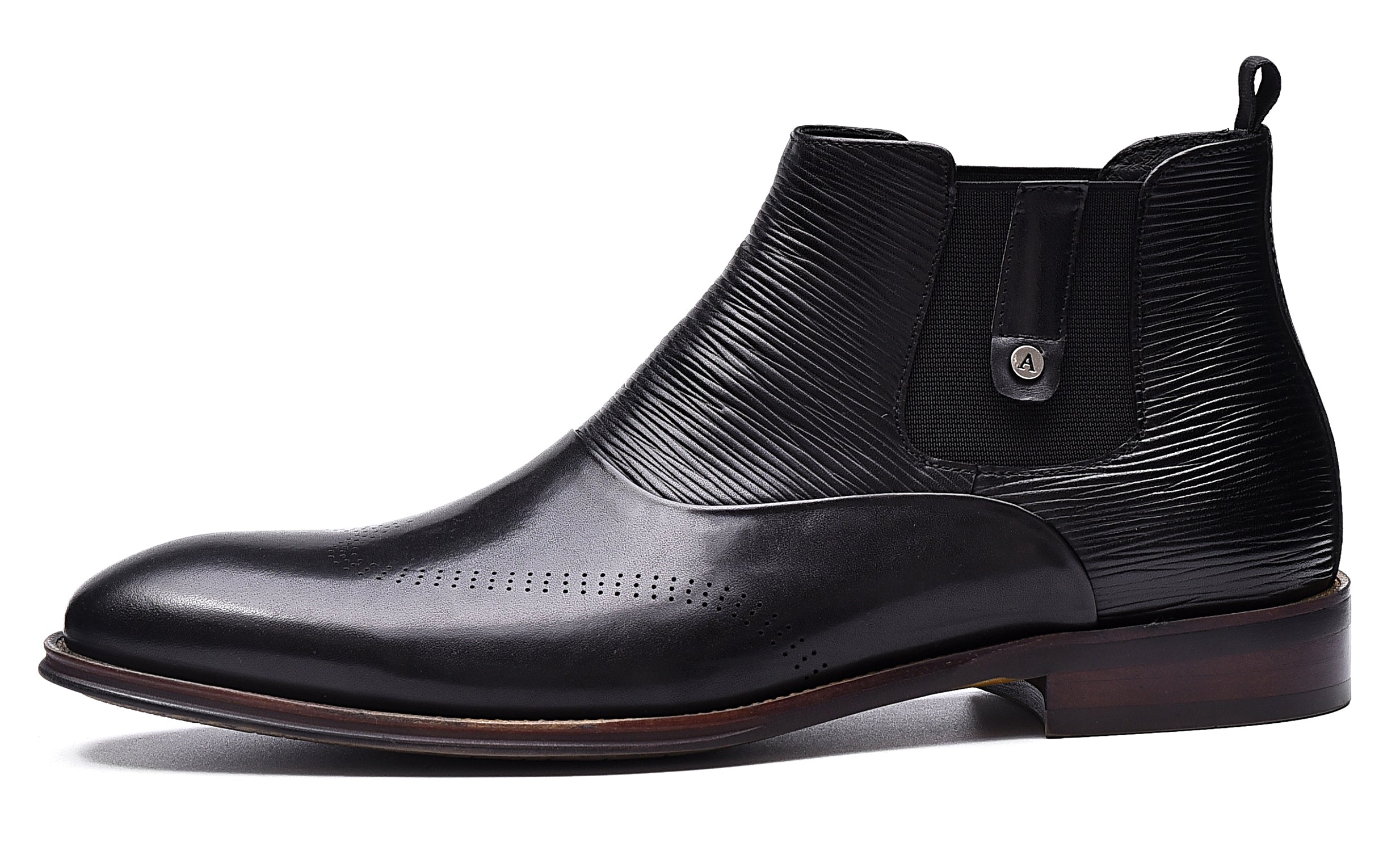 Botas Chelsea de cuero a la moda para hombre 