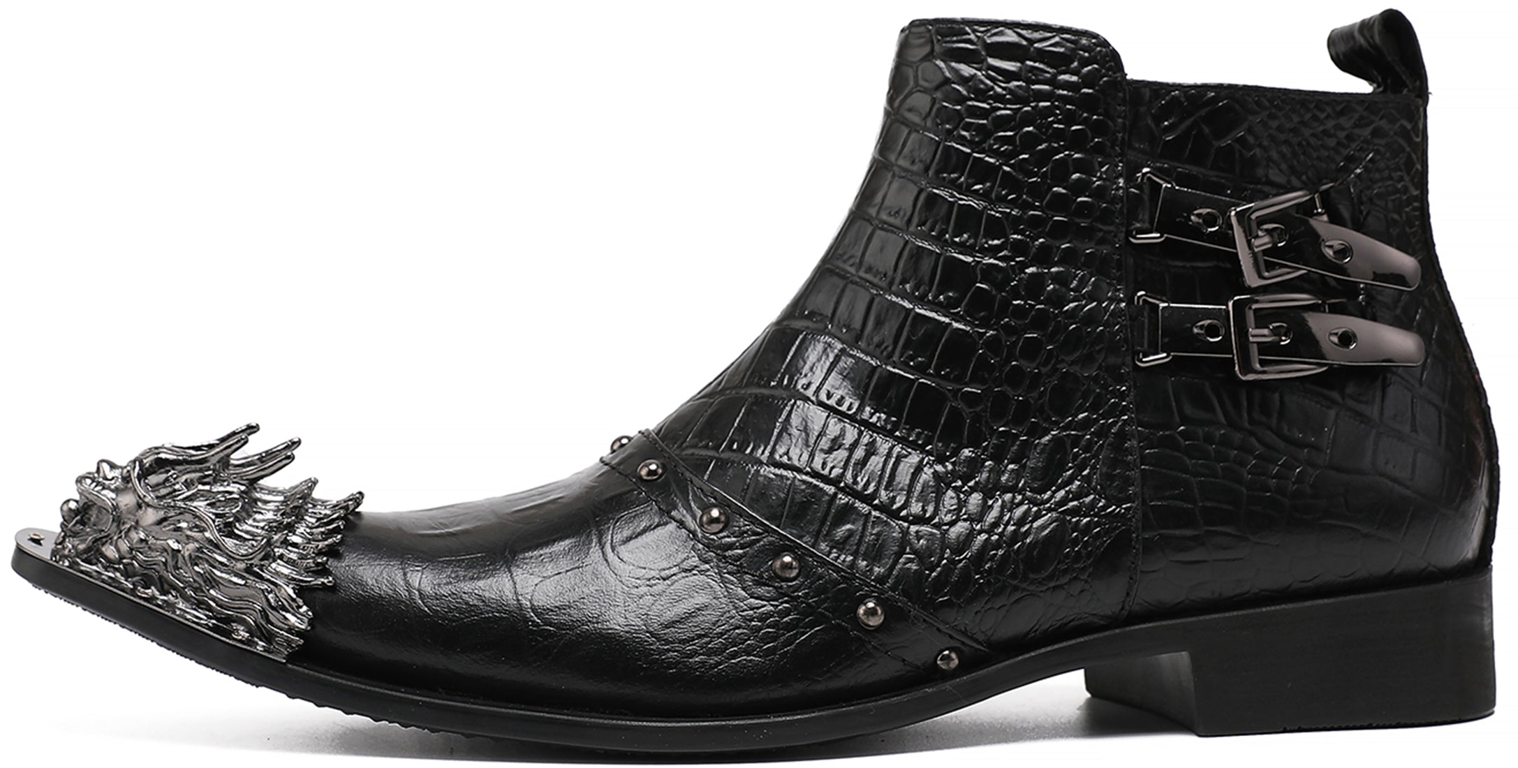 Men's Fashion Lion Metal Tip Western Boots