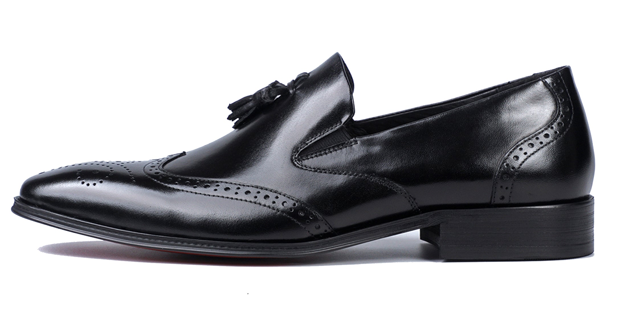 Mocasines formales de cuero con borlas para hombre