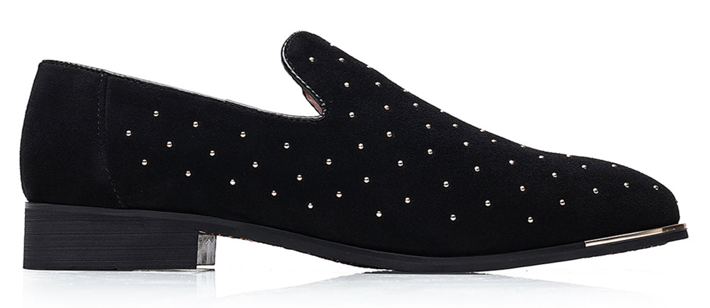 Men's Suede Beaded Tiger Smoking Loafers