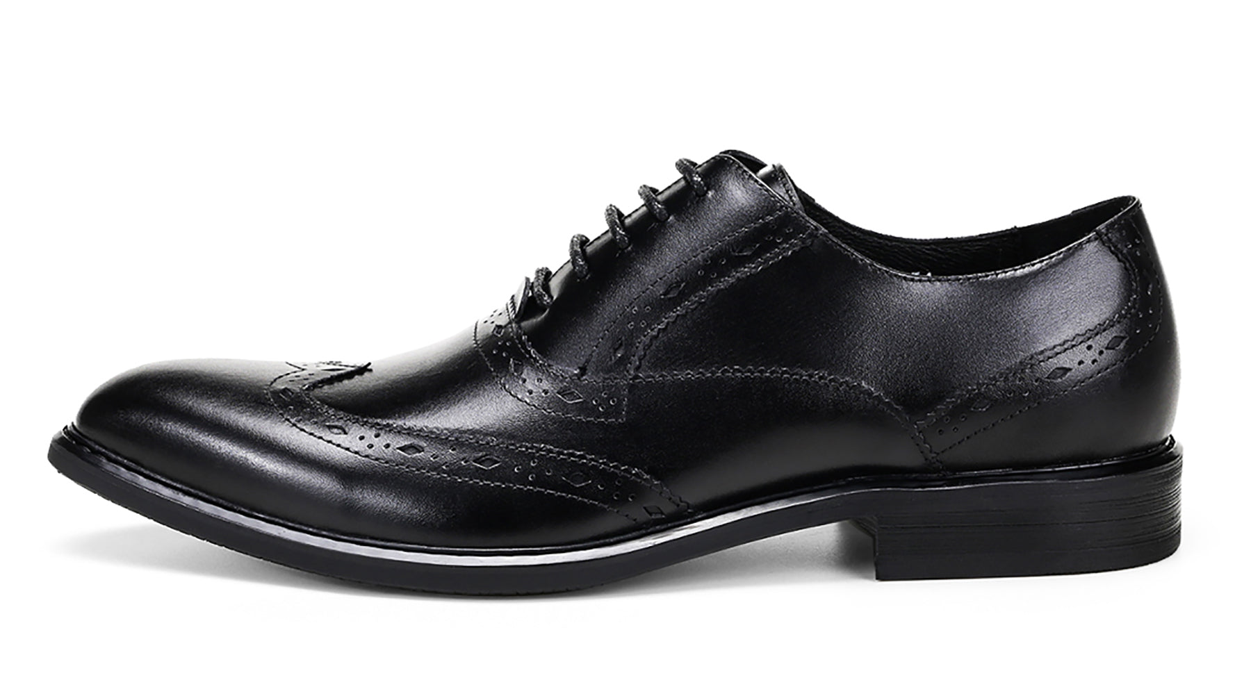 Zapatos Oxford de cuero con cordones para hombre