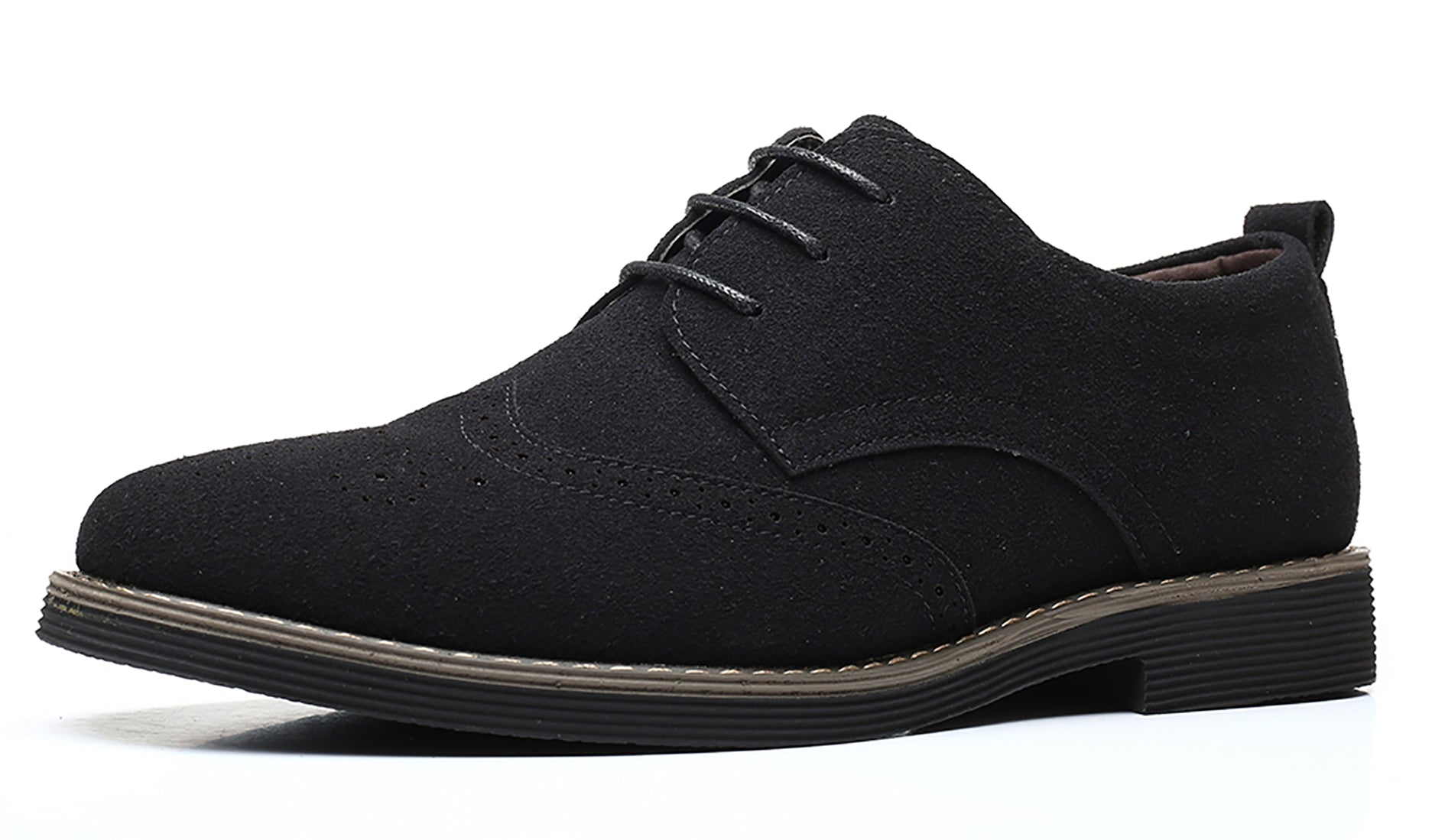 Men's Wingtip Lightweight Suede Derby Shoes