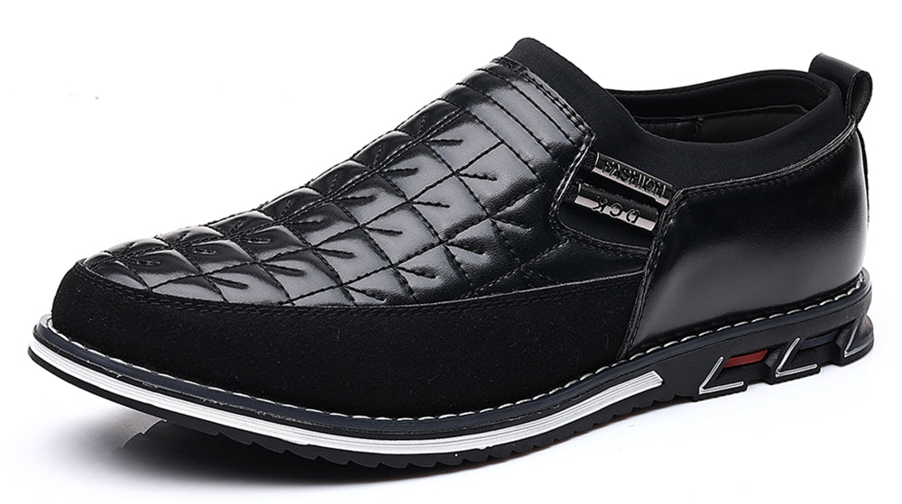 Men's Checkered Stitching Driving Loafers