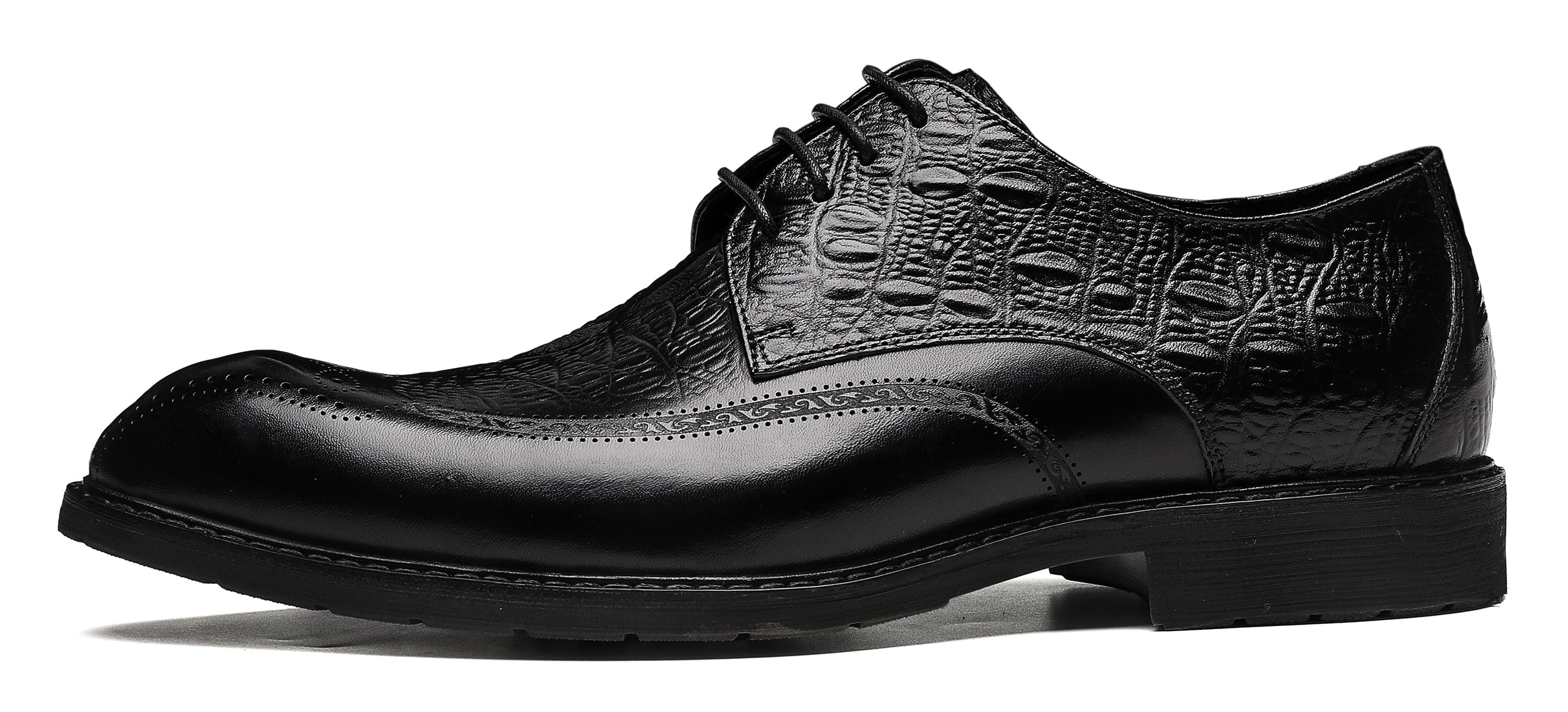 Derby Brogue de cuero genuino para hombre 