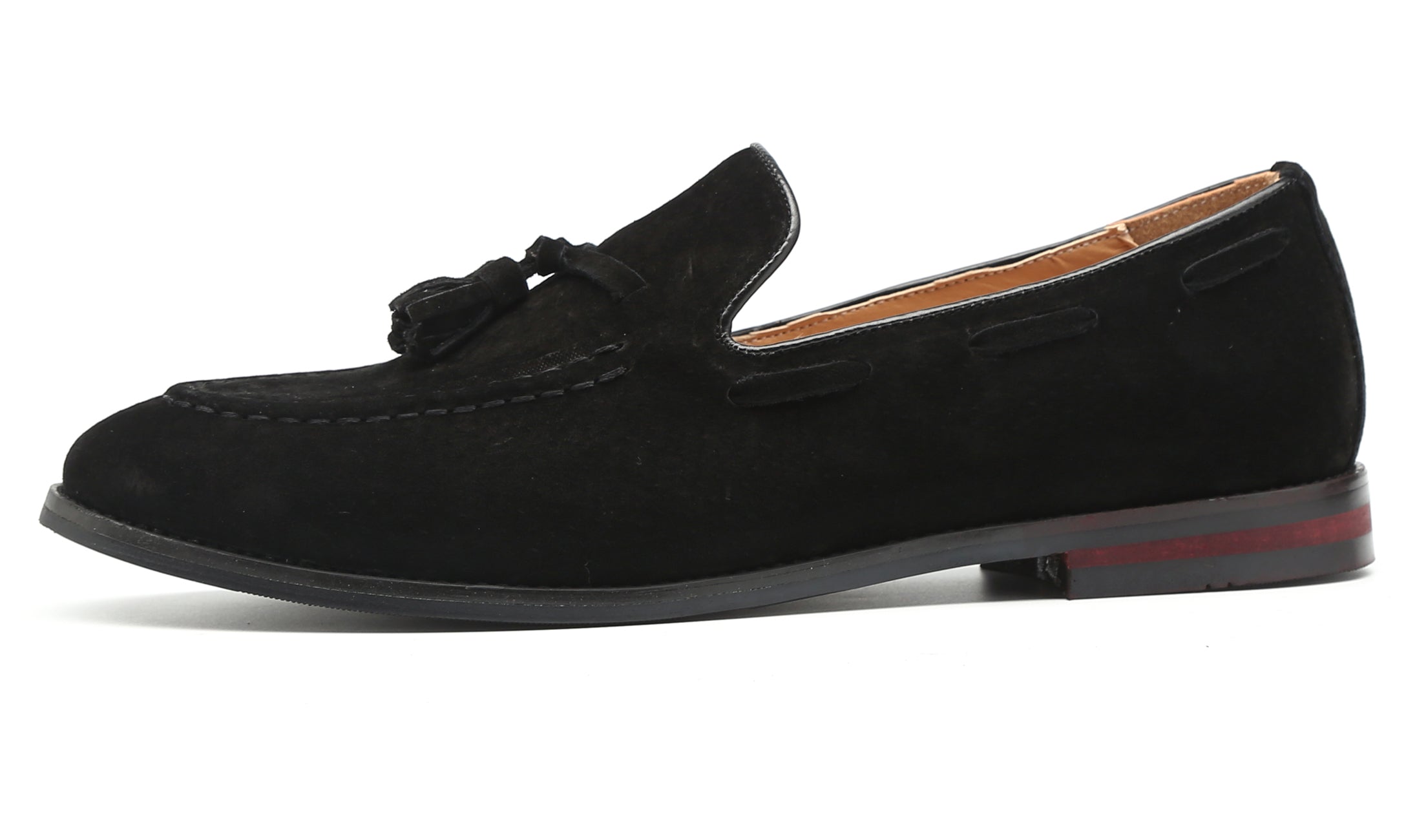 Mocasines con borlas para hombre Zapatos planos de ante Negro Marrón Bronceado 