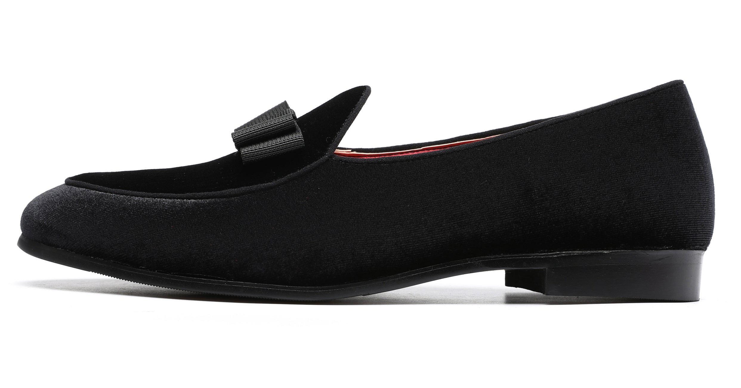 Men's Velvet Bow Shallow Loafers