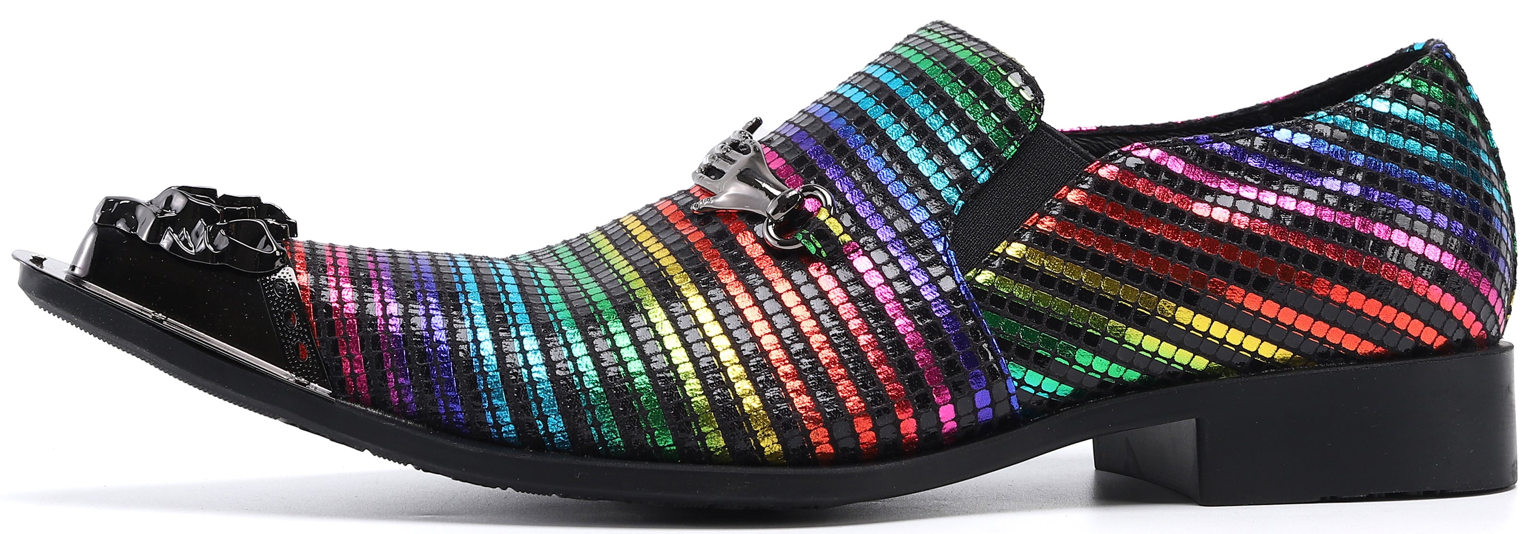 Men's Colorful Metal Tip Western Loafers