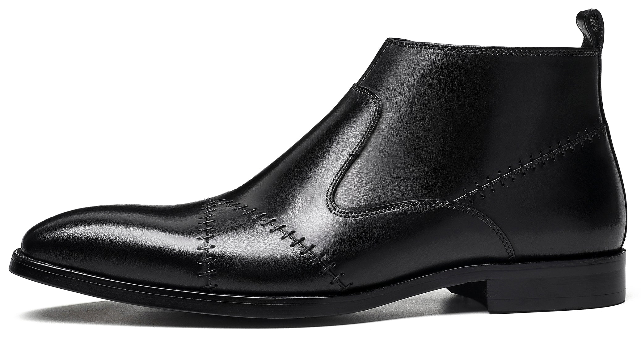 Botas Chelsea formales con cremallera para hombre