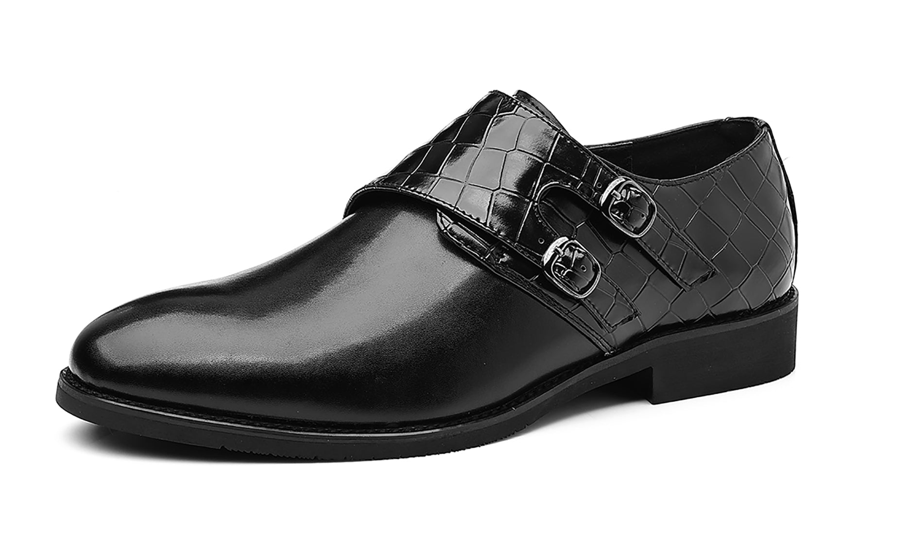 Mocasines con hebilla para hombre Negro Marrón