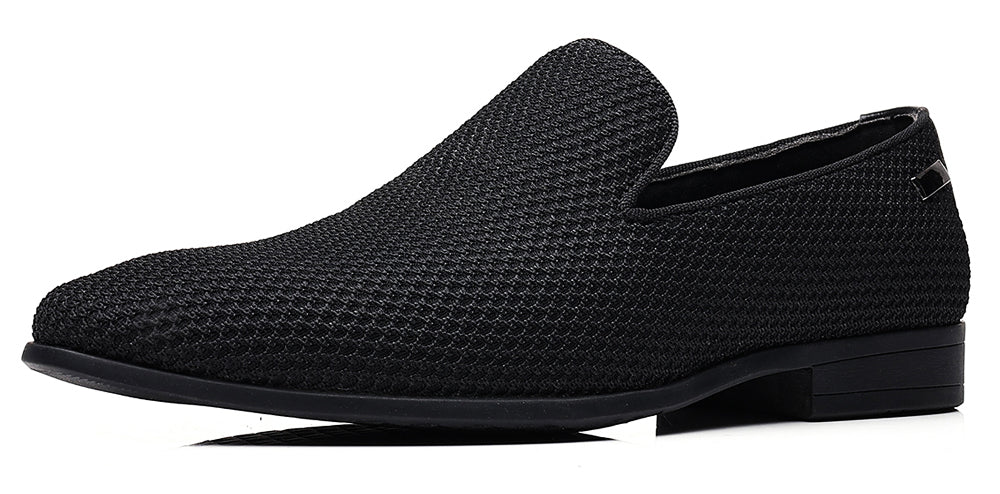 Men's Mesh Smoking Loafers Black