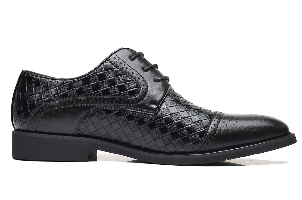 Zapatos Derby tejidos con punta redonda para hombre