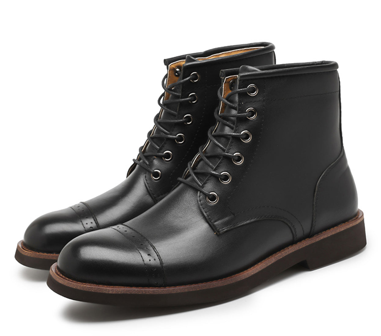 Botas utilitarias de vestir brogues para hombre