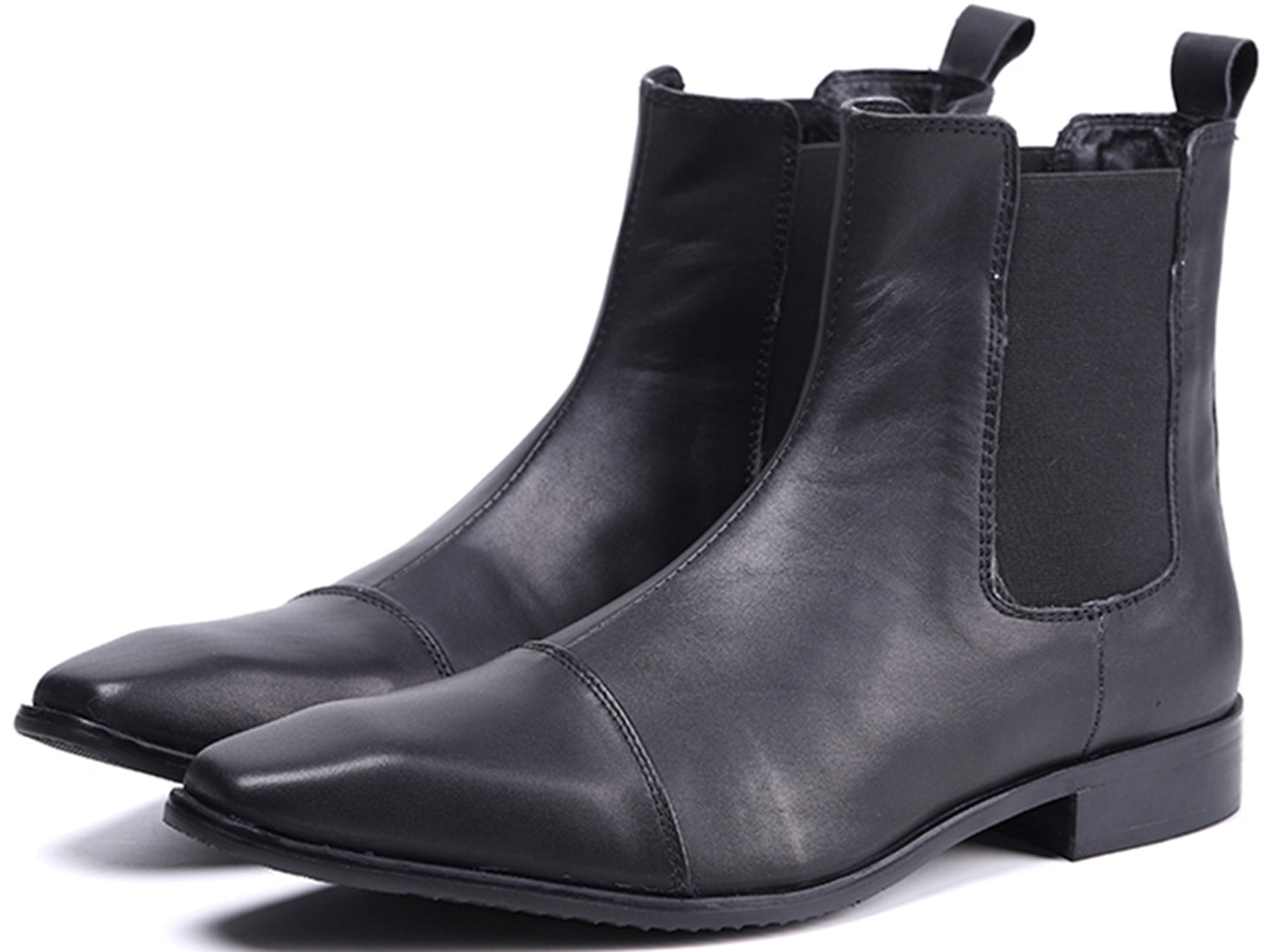 Botas Chelsea clásicas de piel con punta lisa para hombre 