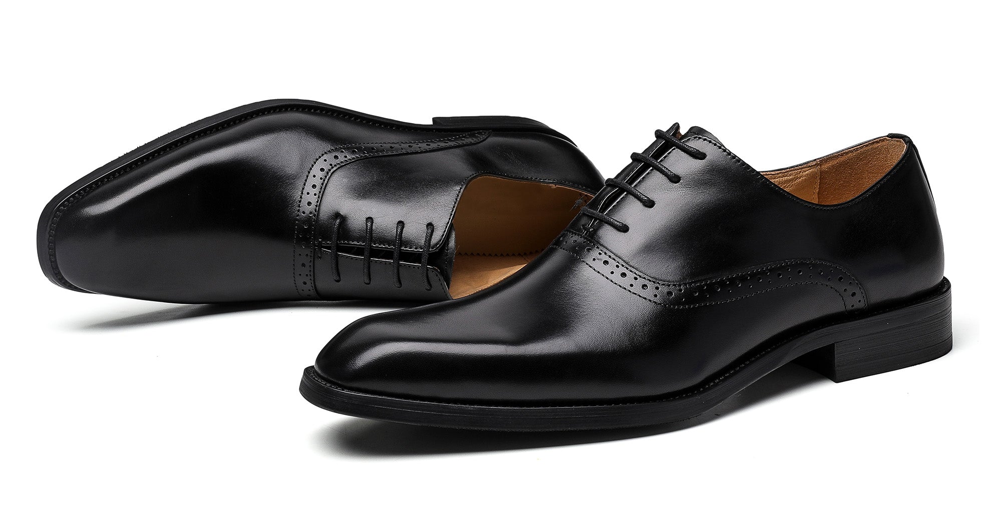 Zapatos Oxford formales Brogues de cuero para hombre 