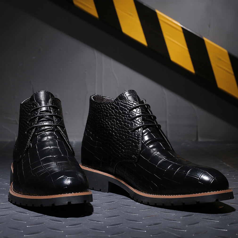 Men's Embossed Casual Boots