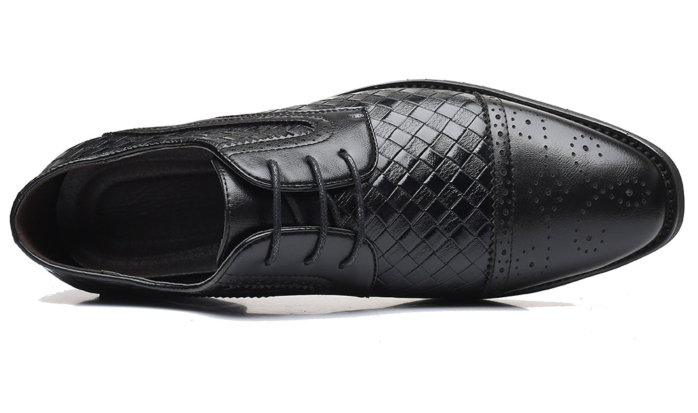 Men's Cap Toe Woven Derby Shoes