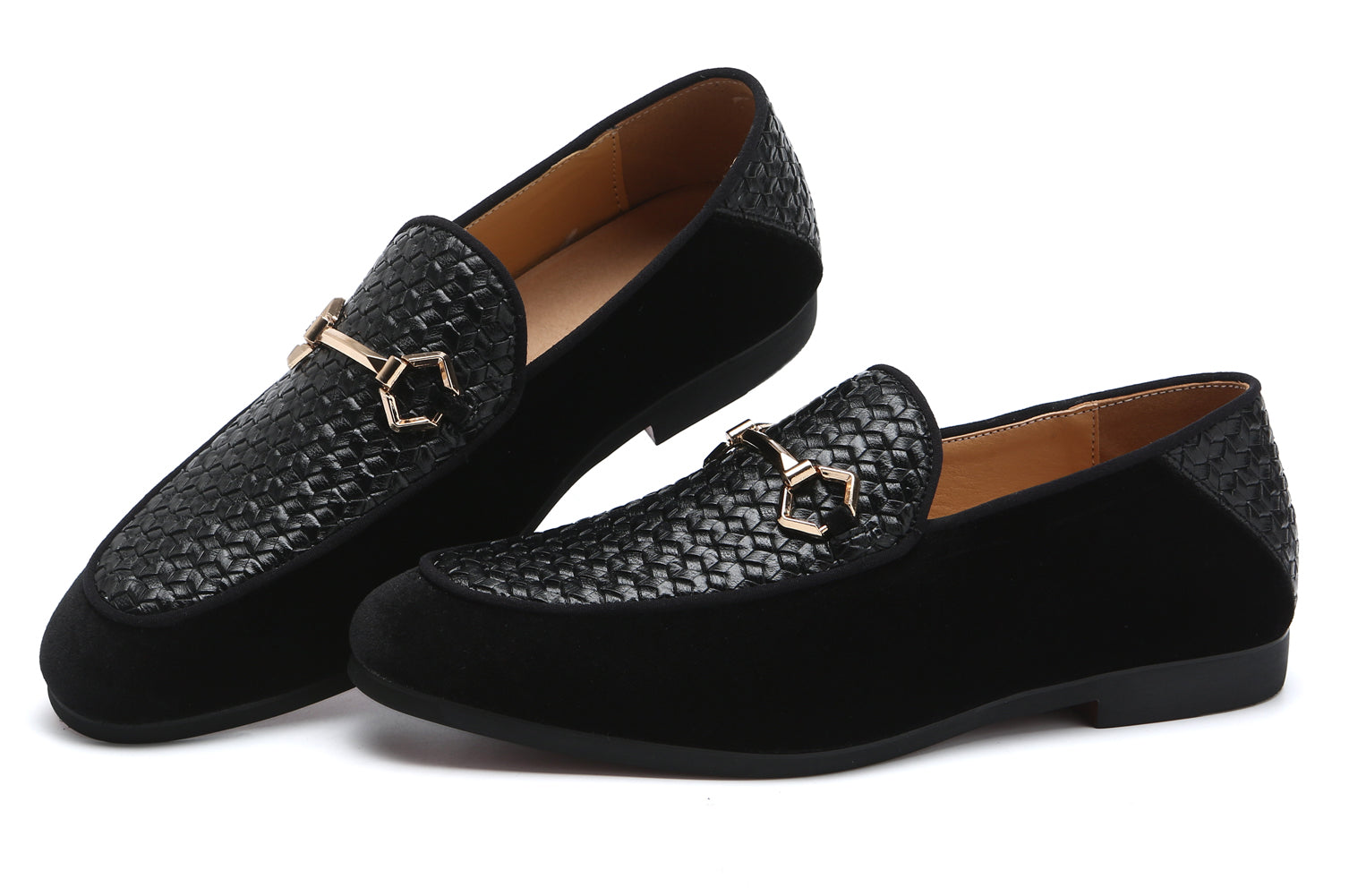 Men's Woven Hardware Smoking Loafers